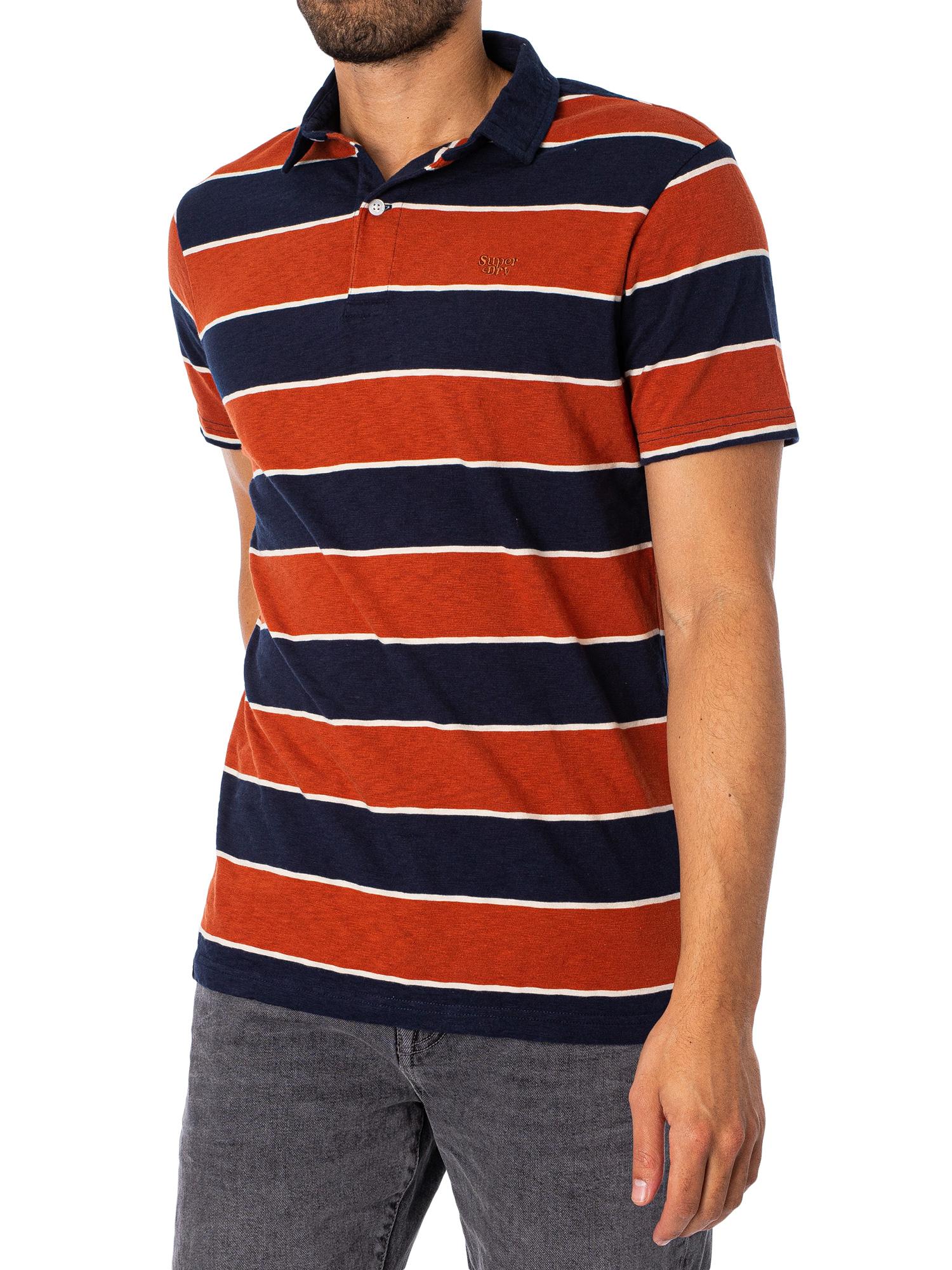 Superdry Vintage Jersey Stripe Polo Shirt in Red for Men | Lyst