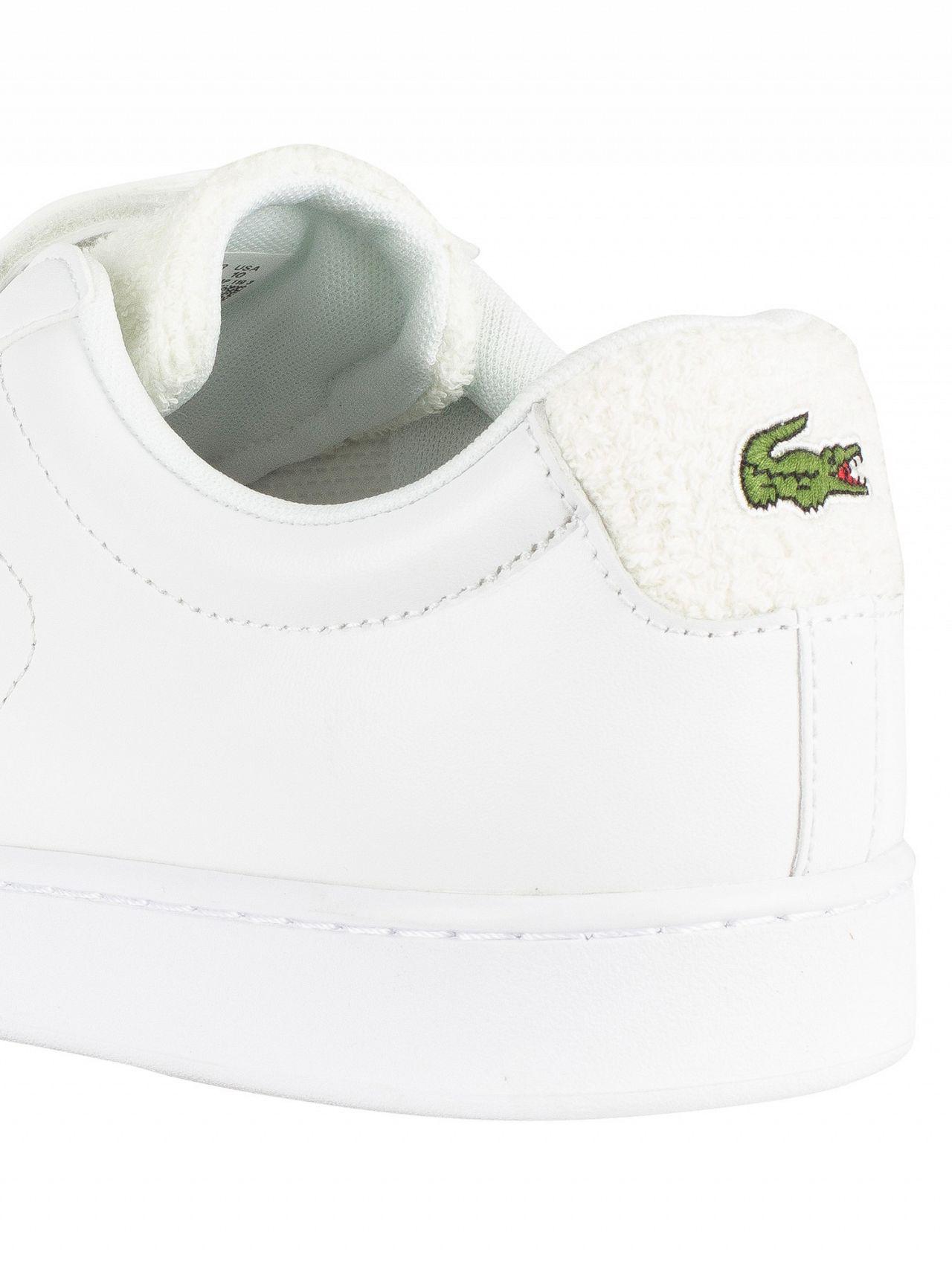 Lacoste White/off White Carnaby Evo Strap 119 3 Sma Leather Trainers for  Men | Lyst