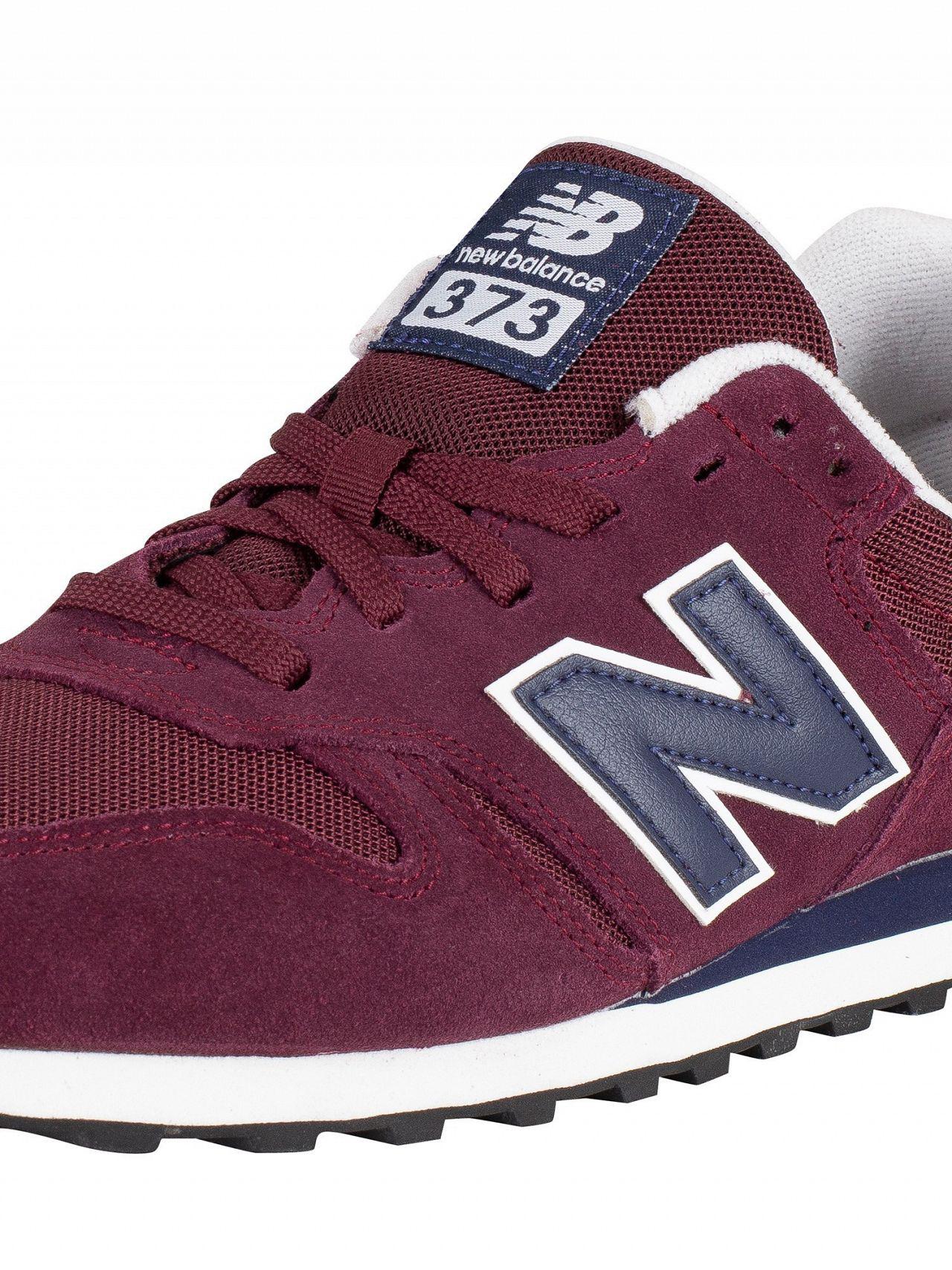 New Balance Burgundy/navy 373 Suede Trainers in Purple for Men Lyst