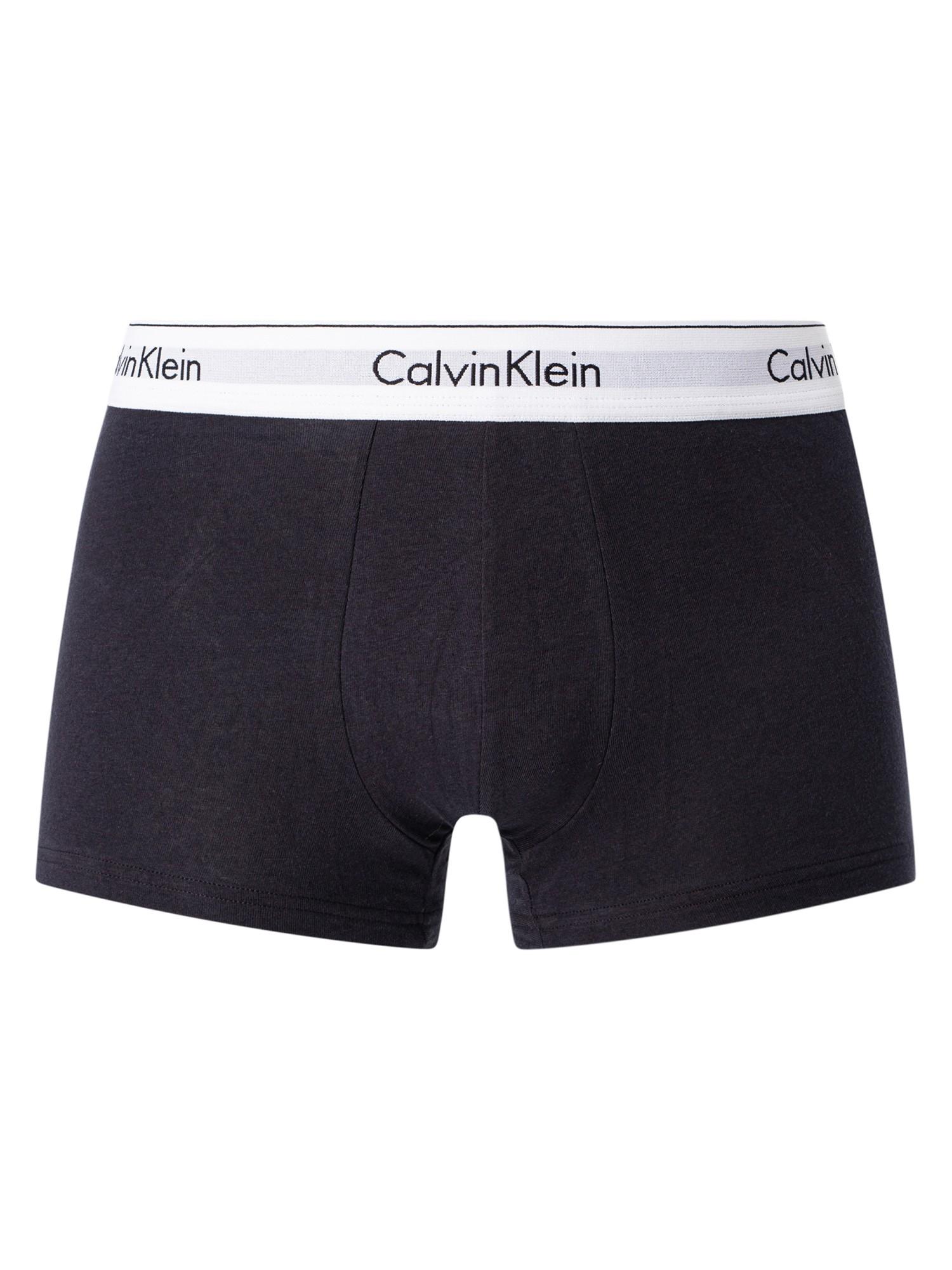 Calvin Klein 3 Pack Modern Stretch Trunks in Blue for Men | Lyst