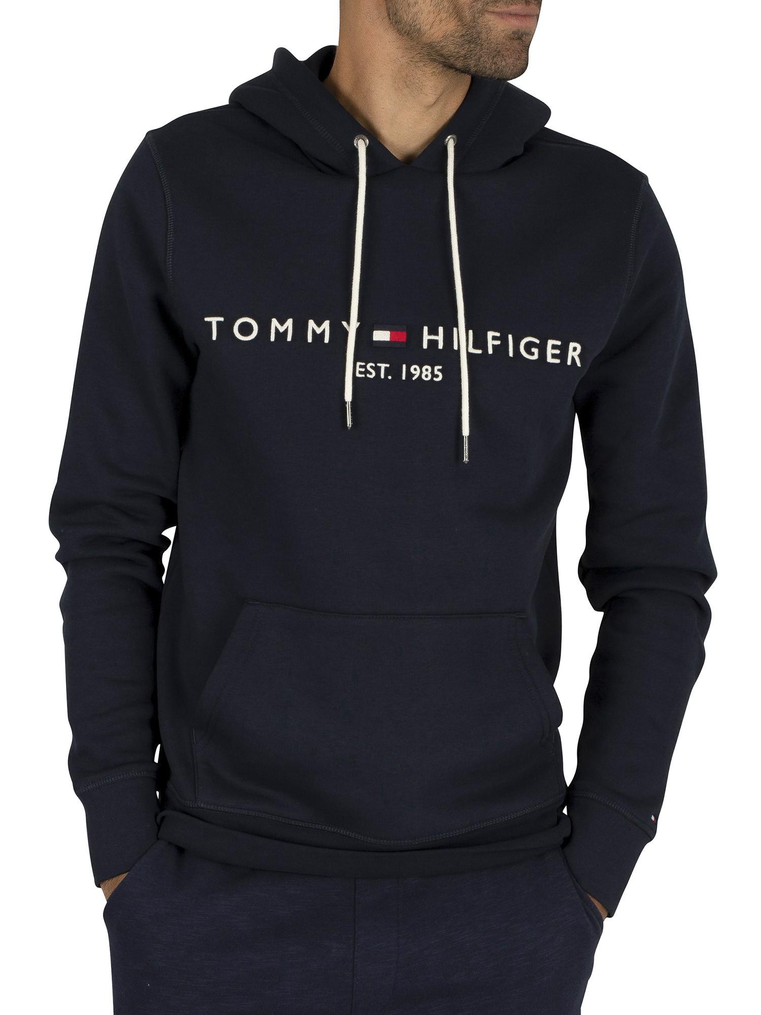 Tommy Hilfiger Cotton Tommy Logo Hoodie in Blue for Men - Save 36% - Lyst