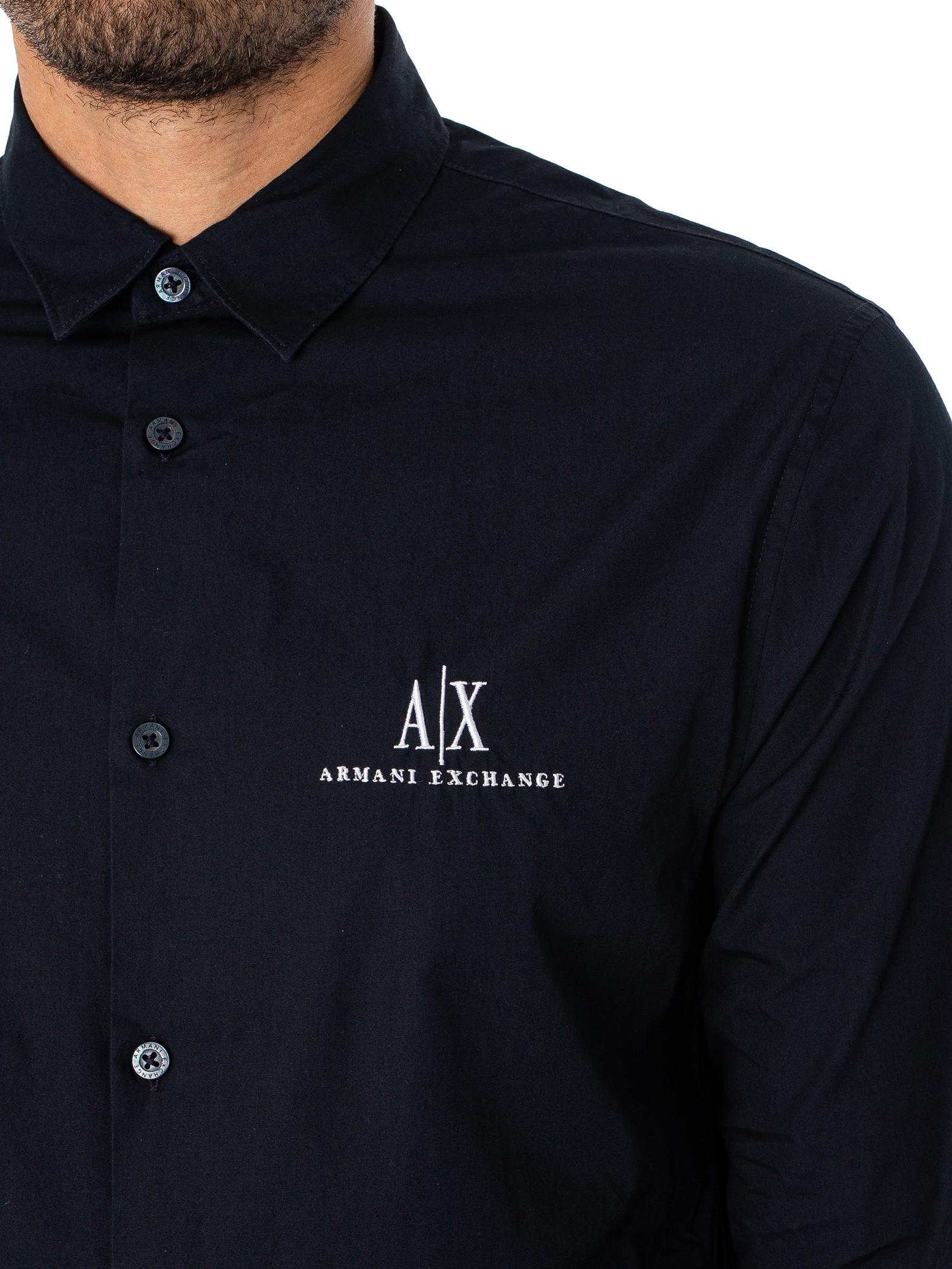 Armani Exchange Chest Logo Shirt in Blue for Men Lyst UK