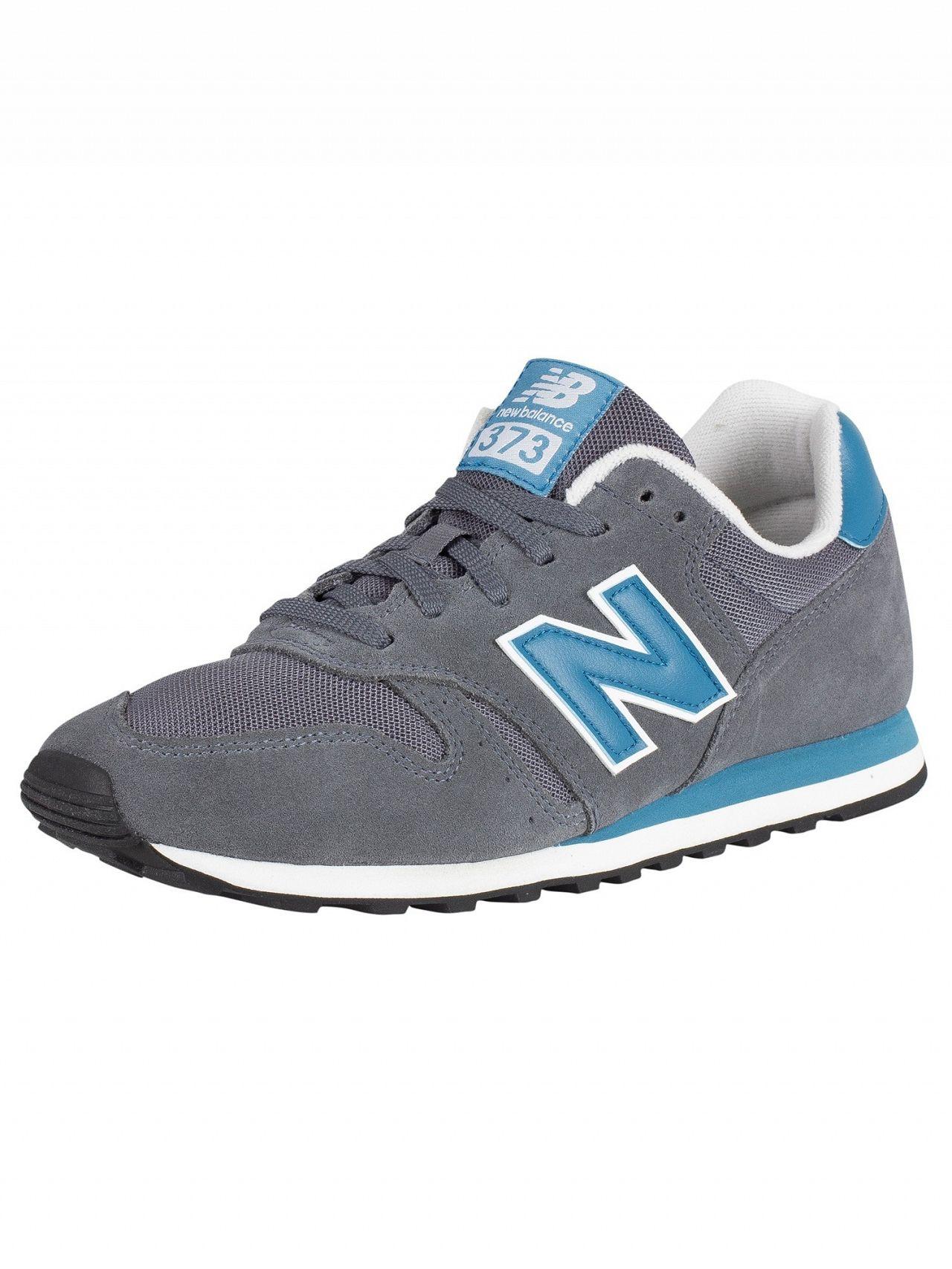 New Balance Grey/blue 373 Suede Trainers in Grey for Men - Lyst