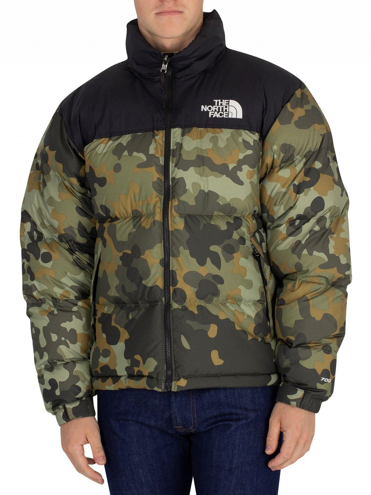 north face puffer jacket camo