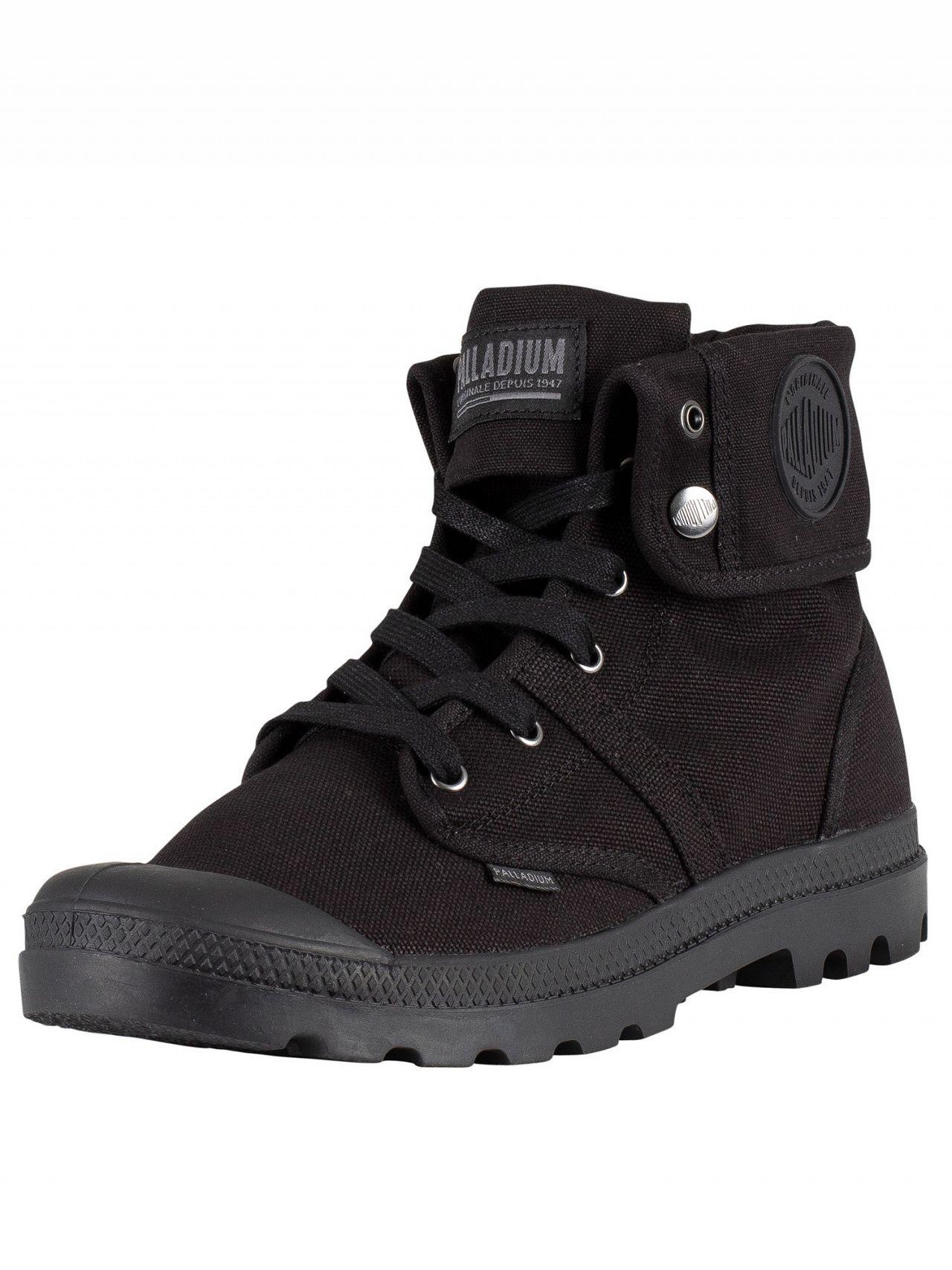 palladium black canvas boots