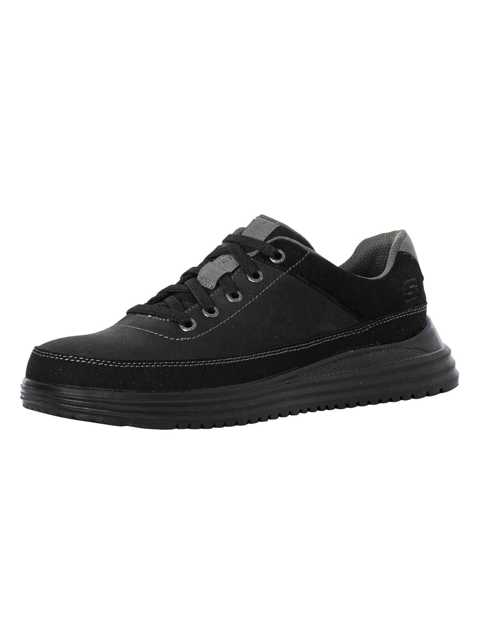 Skechers mens 2025 black trainers