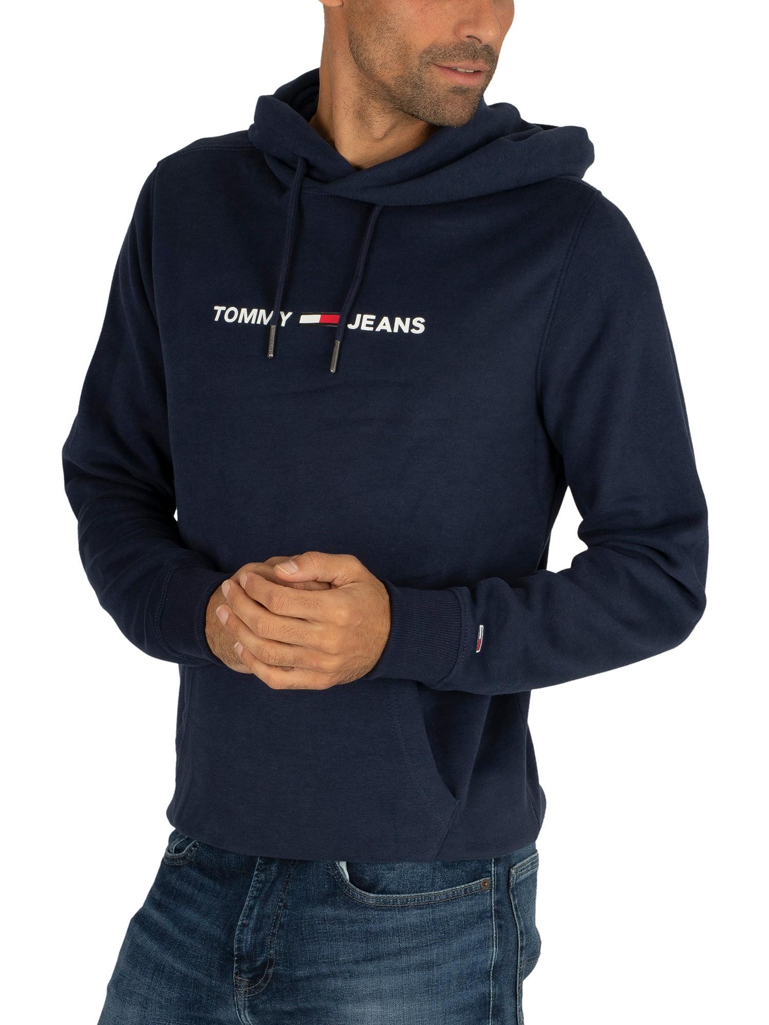 tommy jeans small logo pullover hoodie