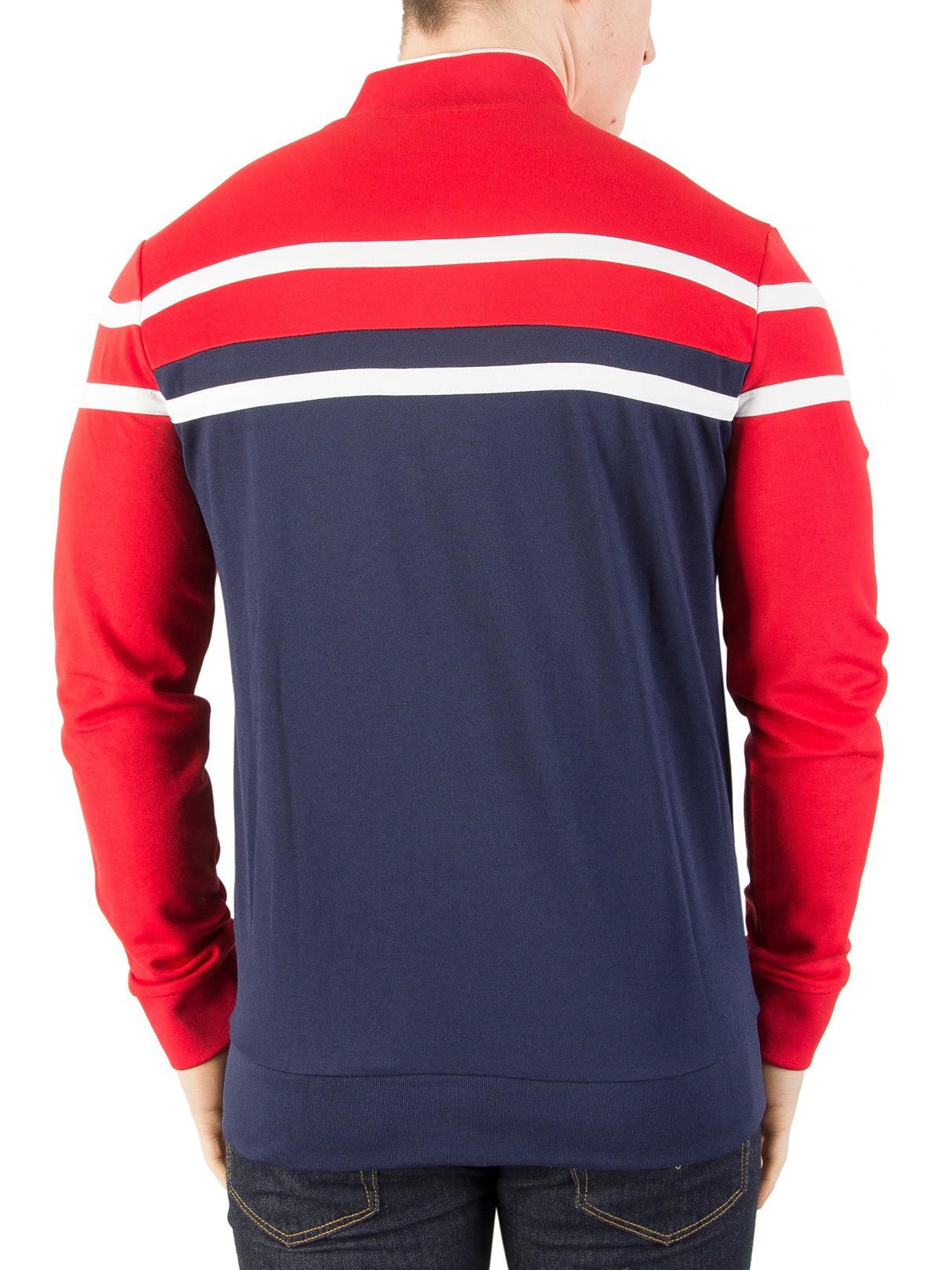 Fila Cotton Peacoat/chinese Red/cream Naso Chest Stripe Track Jacket