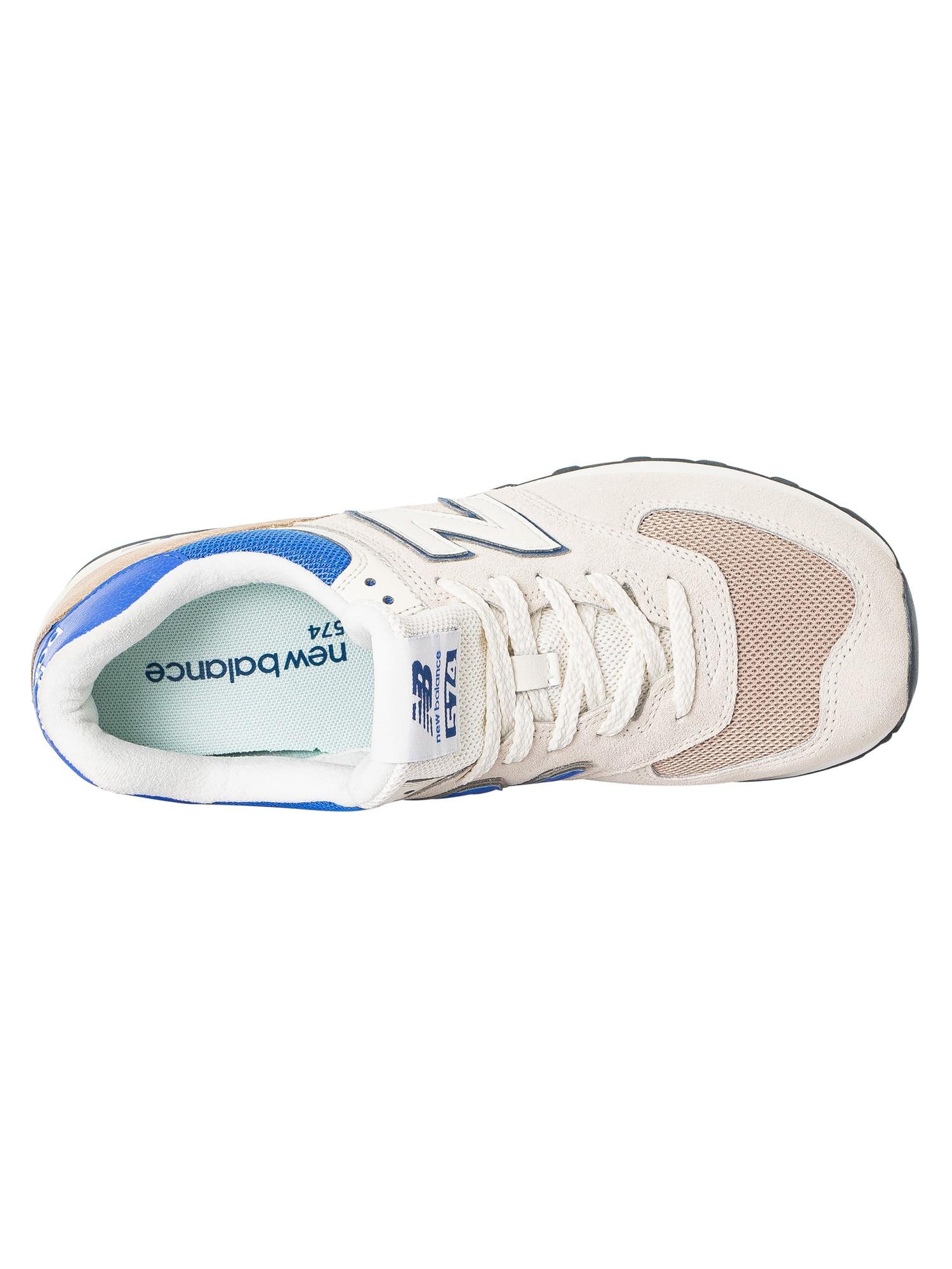New Balance 574 Suede Trainers in White for Men | Lyst