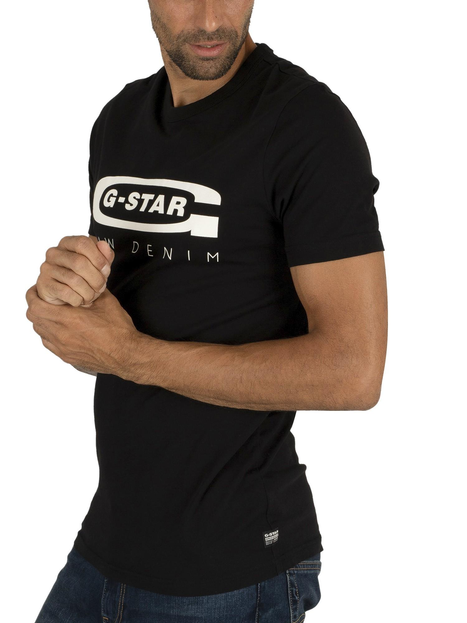 G-Star RAW Graphic Slim T-shirt in Dark Black (Black) for Men - Lyst