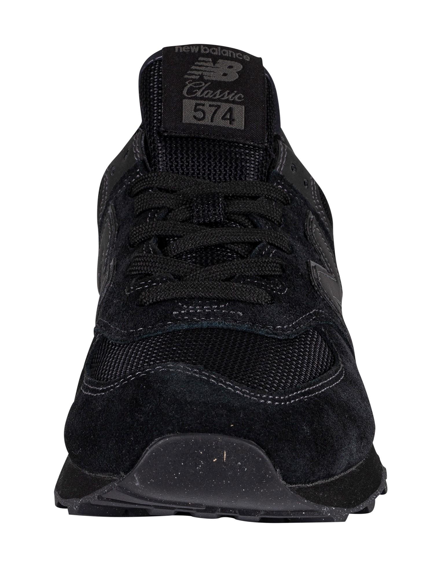 New Balance 574 Core Suede Trainers in Black for Men Lyst UK