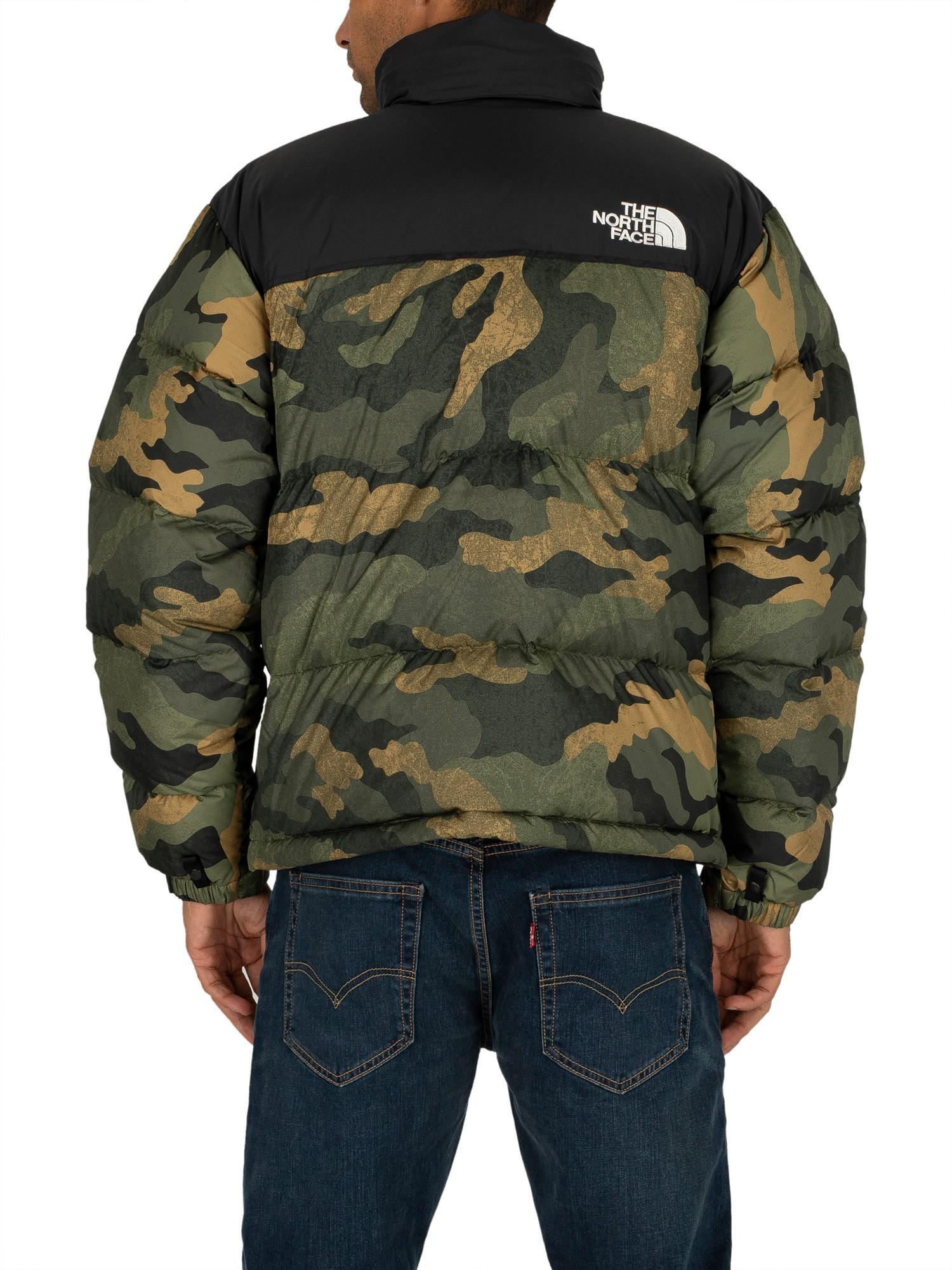 The North Face Synthetic 1996 Retro Nuptse Jacket in Green Camouflage