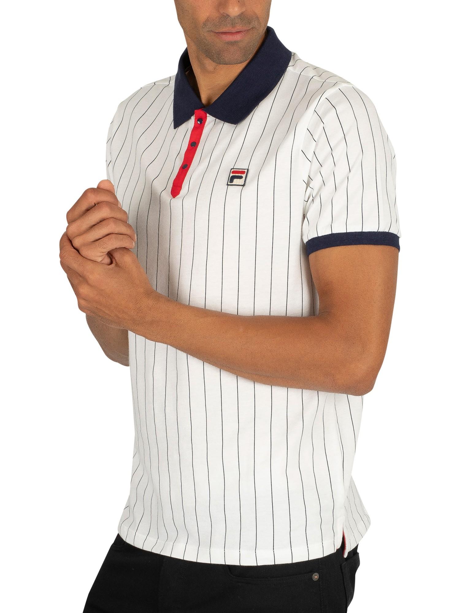 Fila Bb1 Classic Vintage Striped Polo Shirt in White for Men | Lyst