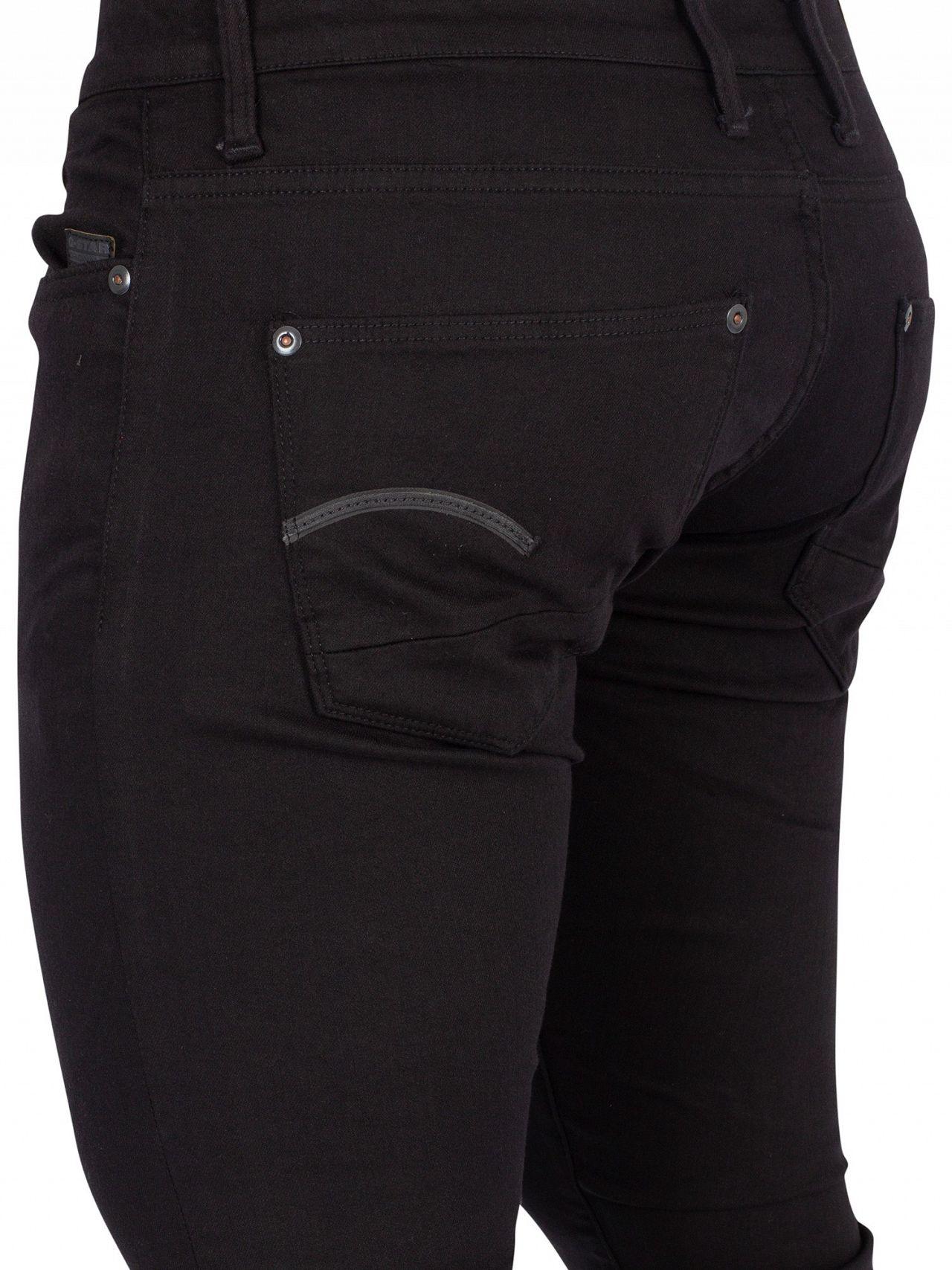 g star revend skinny jeans black