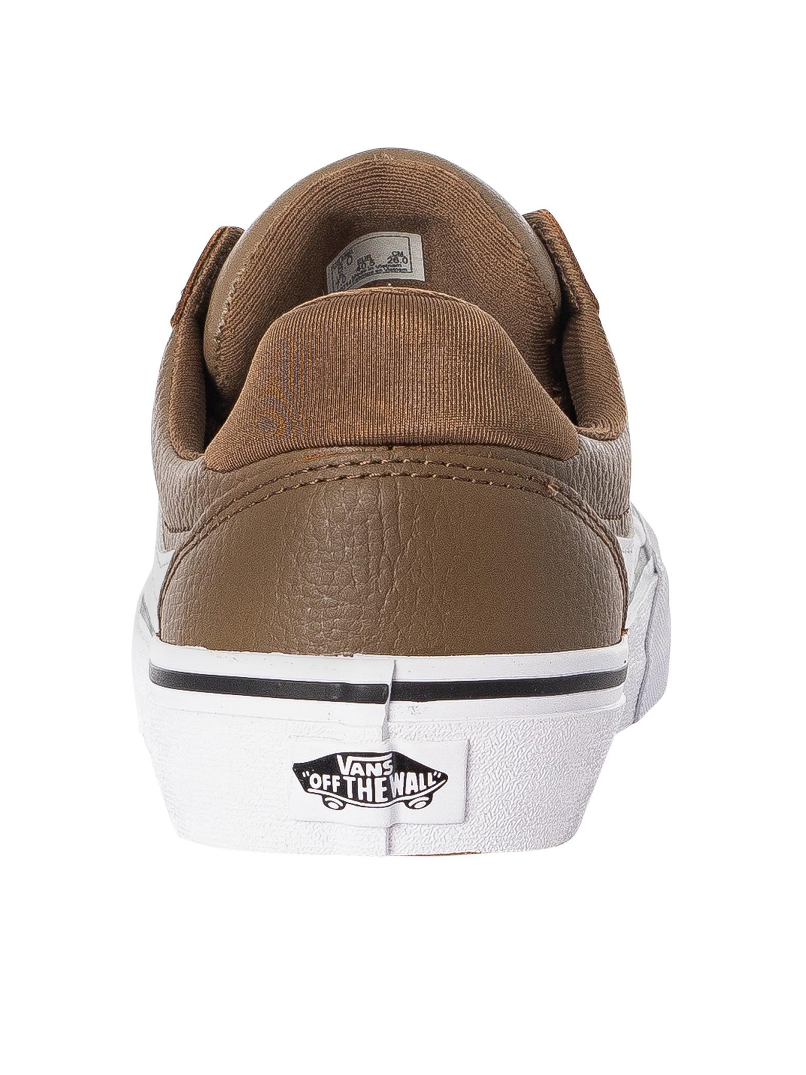 Mens vans leather on sale trainers