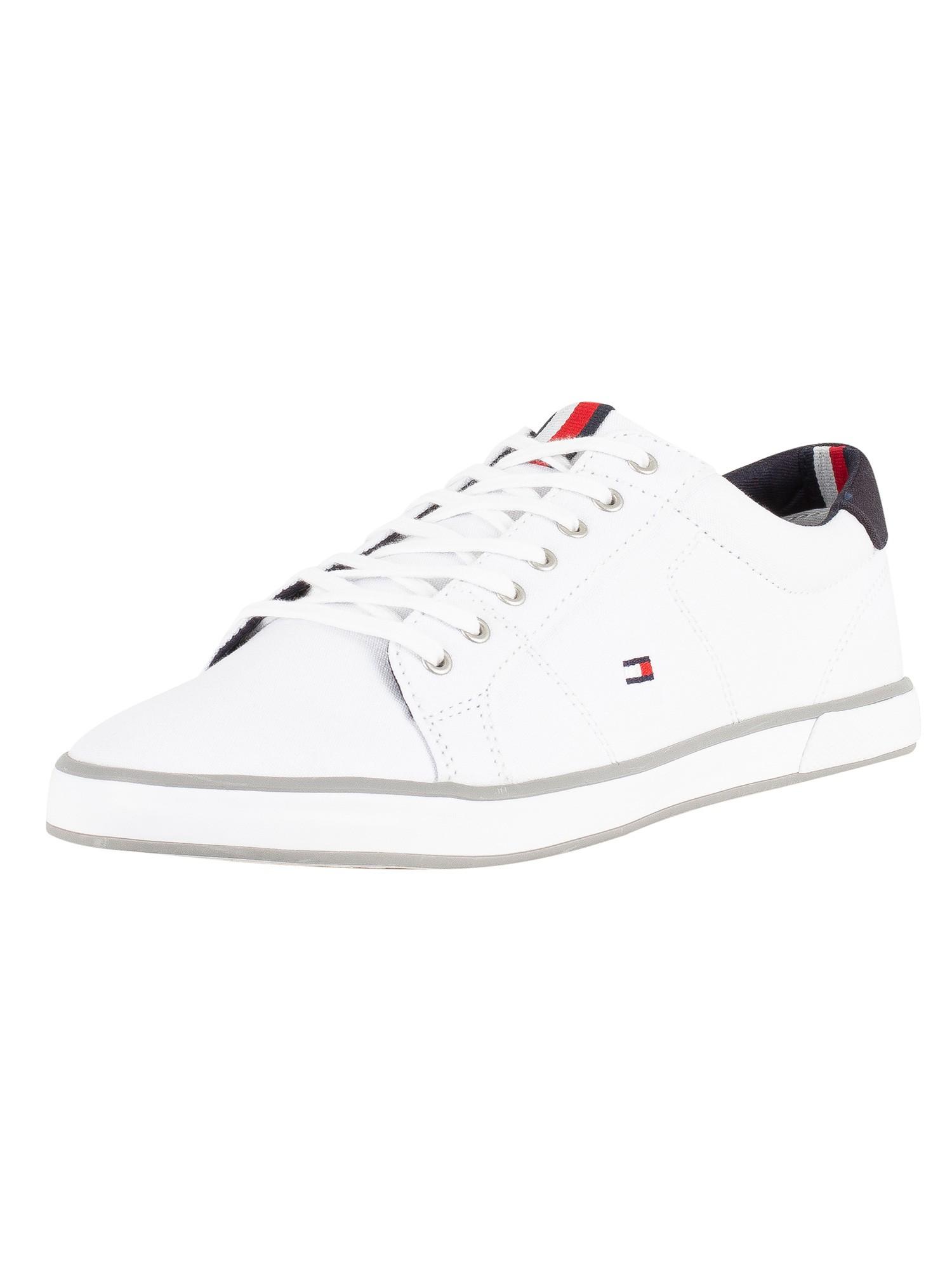 Tommy Hilfiger Canvas Flag Trainers in White for Men | Lyst Australia