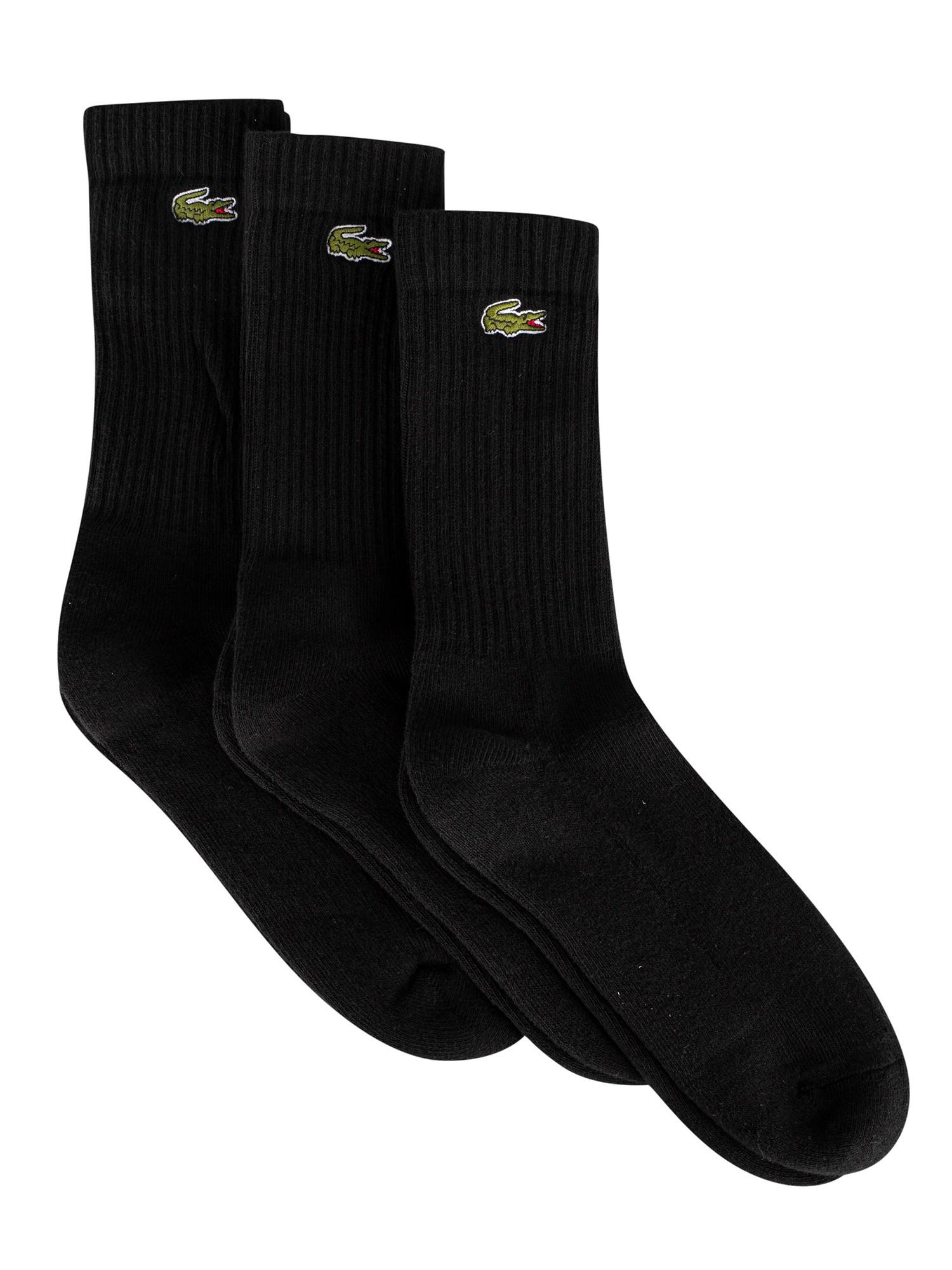 Lacoste 3 Pack Sport Socks in Black for Men | Lyst