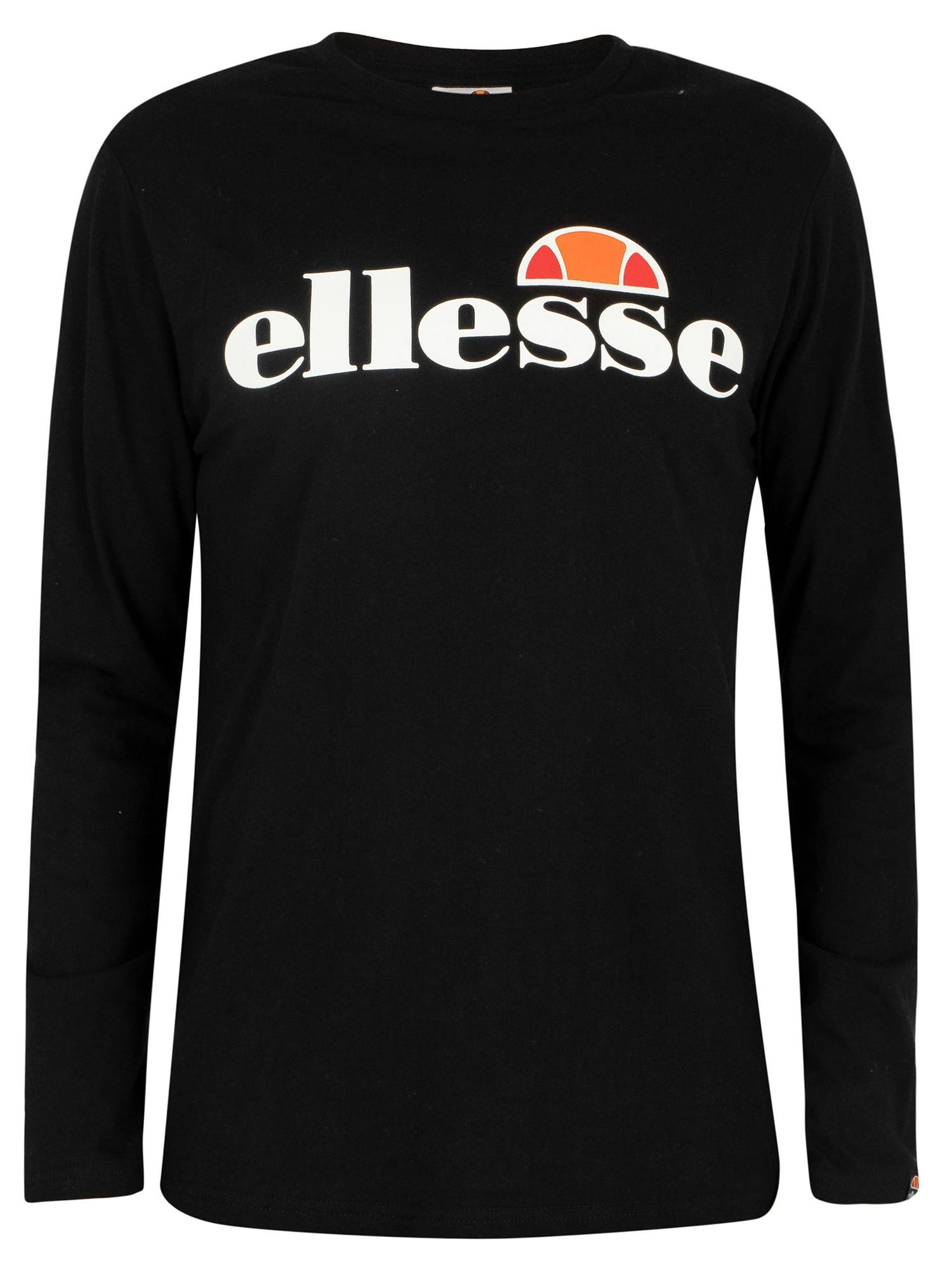 Ellesse Small Logo Grazie Long Sleeve T-Shirt Men Pullover SHC07406-DARKGREYMARL 