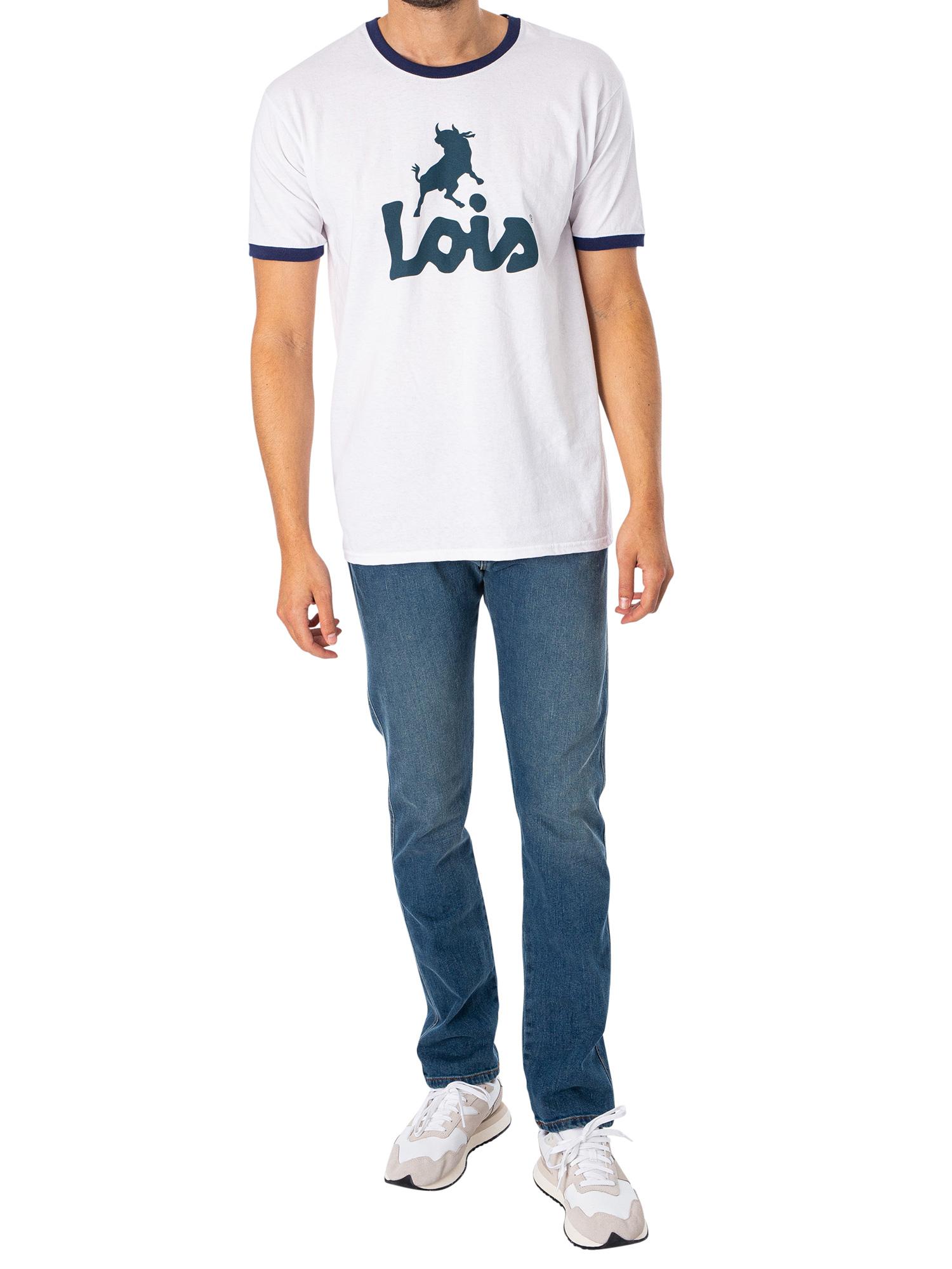 Lois Jeans Ringer Graphic T-shirt in White for Men | Lyst