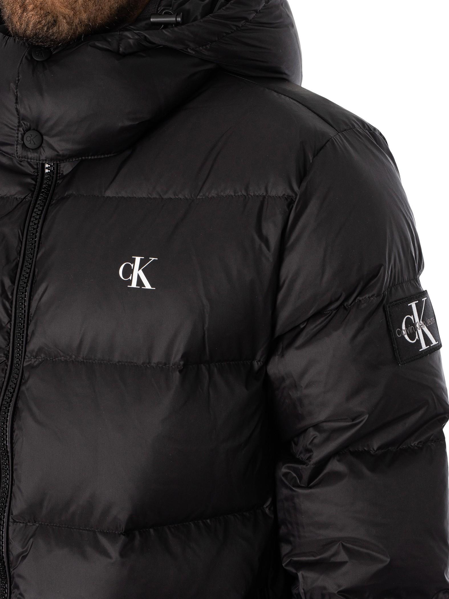 Calvin Klein Essentials Down Long Jacket in Black for Men | Lyst