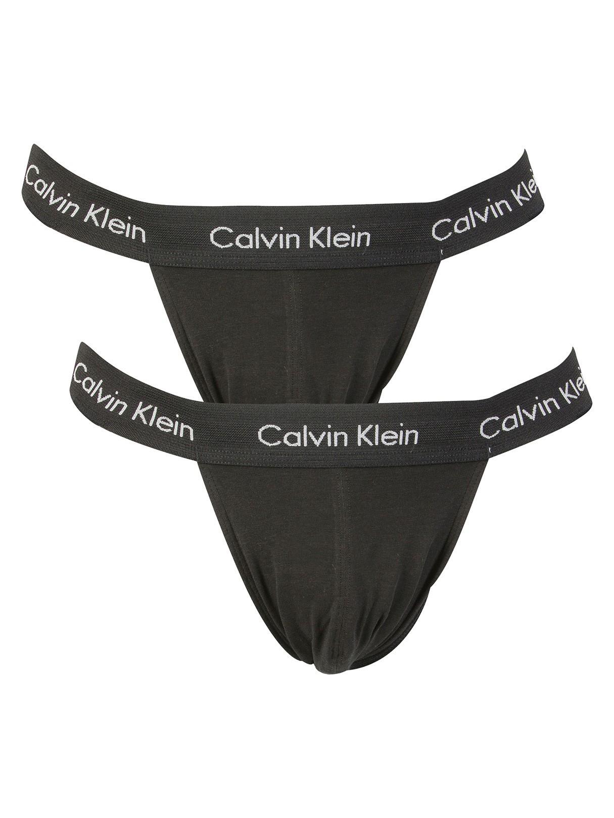 Calvin Klein 2 Pack Cotton Stretch Jockstrap in Black for Men | Lyst