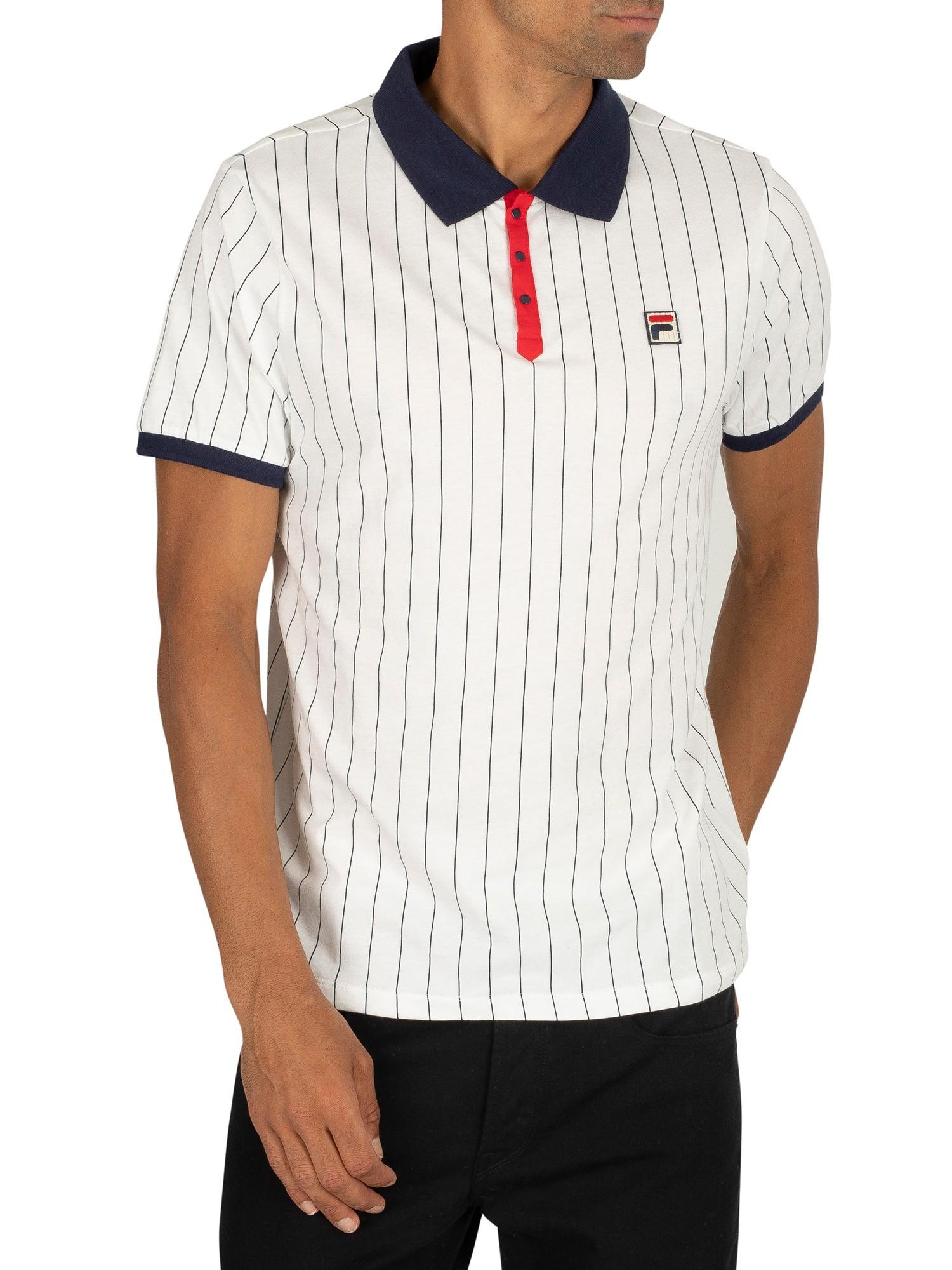 Fila Bb1 Classic Vintage Striped Polo Shirt in White for Men | Lyst Canada