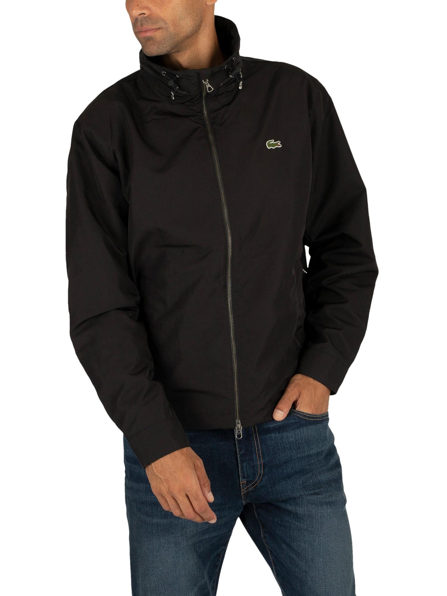 Lacoste Synthetic Windbreaker Jacket in Black for Men - Lyst