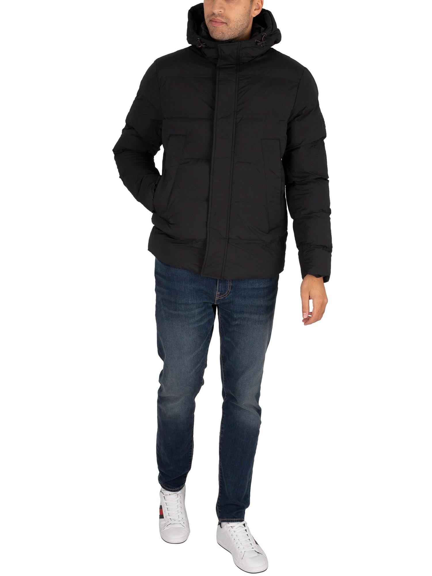 stretch hooded bomber jacket
