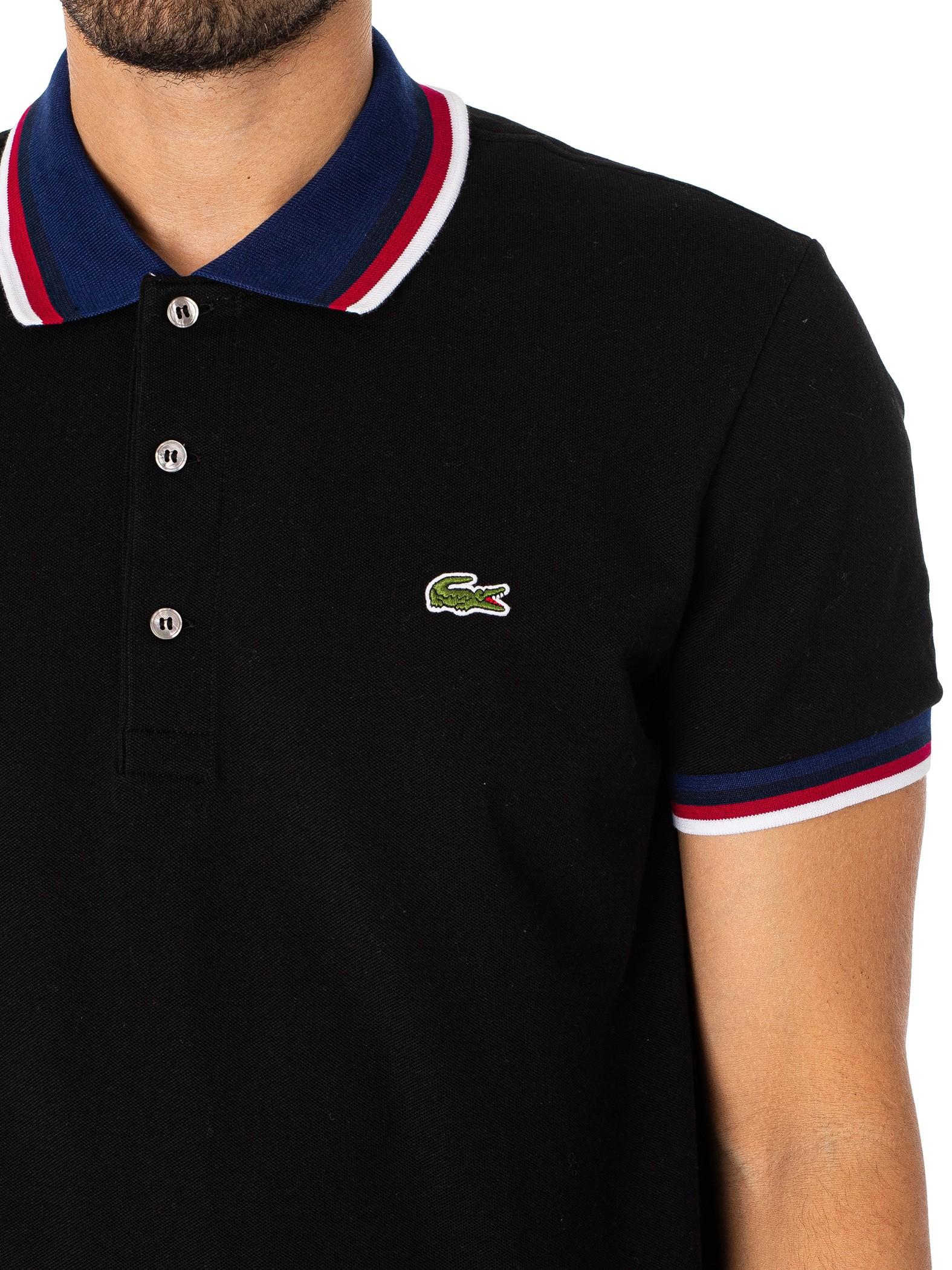 Lacoste striped collar polo deals