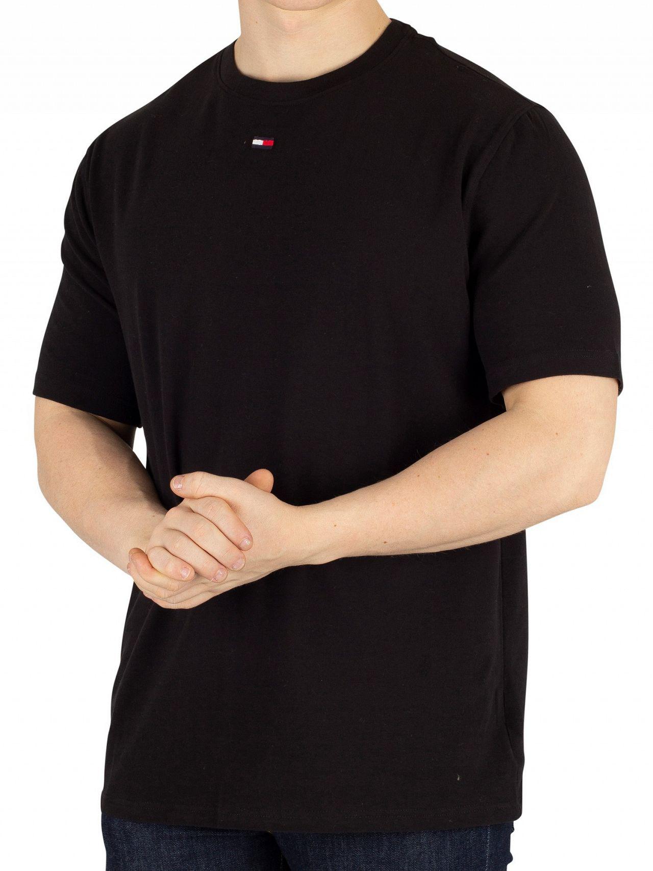Black Tommy Hilfiger Mens Middle Logo T-Shirt