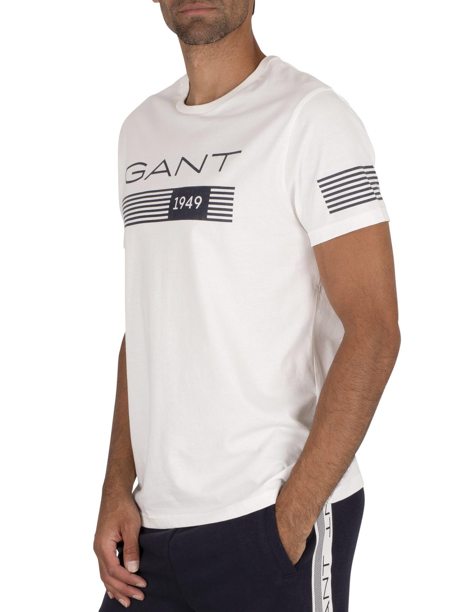 GANT Stripes T-shirt in Eggshell (White) for Men - Lyst