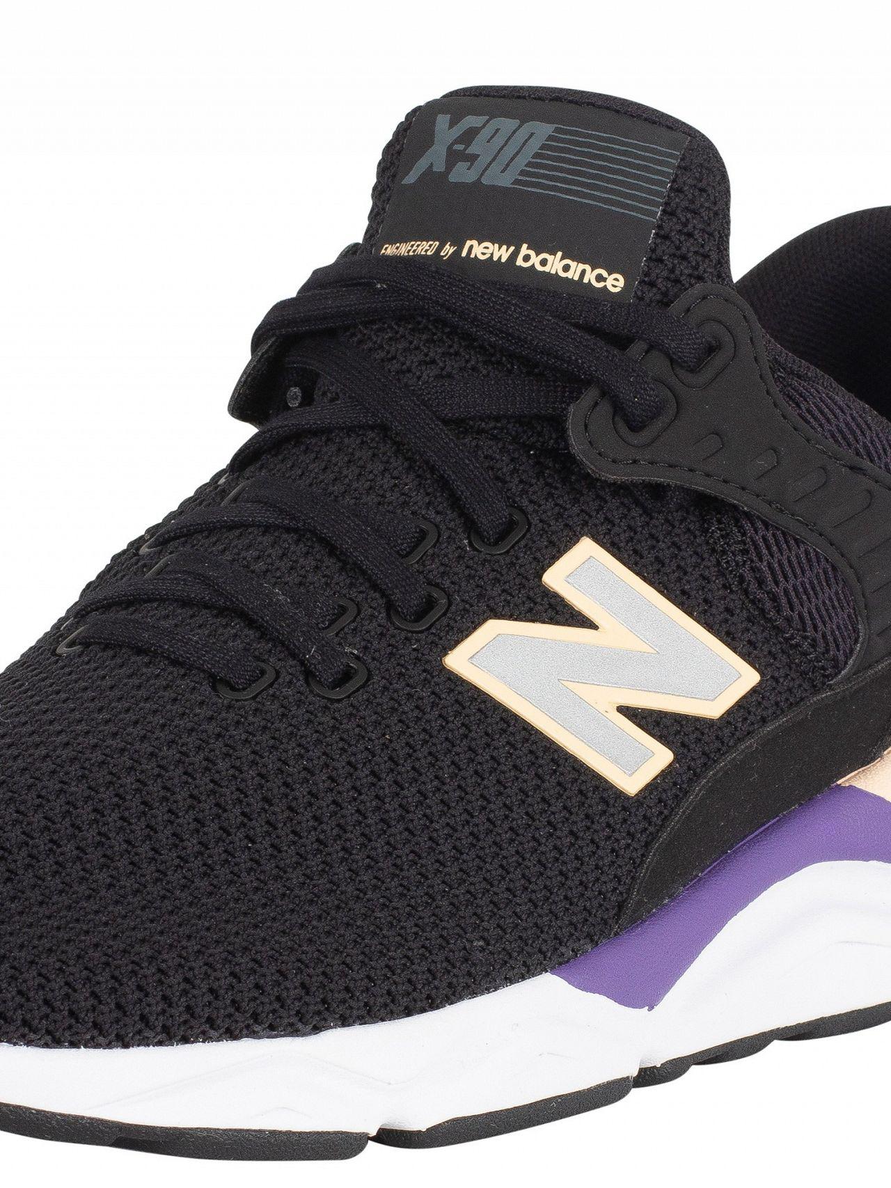 New Balance Lace Black/purple/pink X-90 Trainers for Men - Lyst