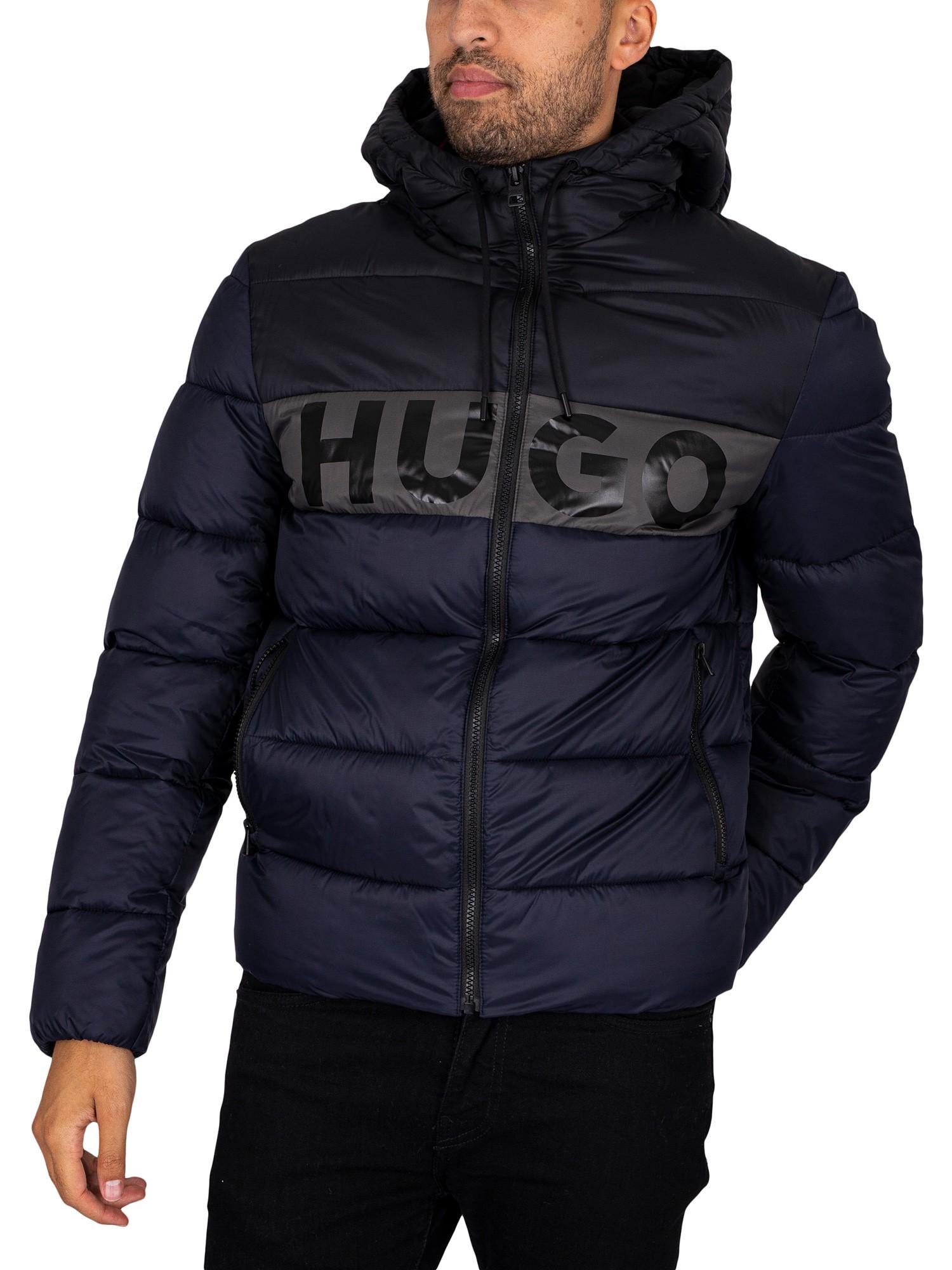HUGO Balin Puffer Jacket in Blue for Men | Lyst