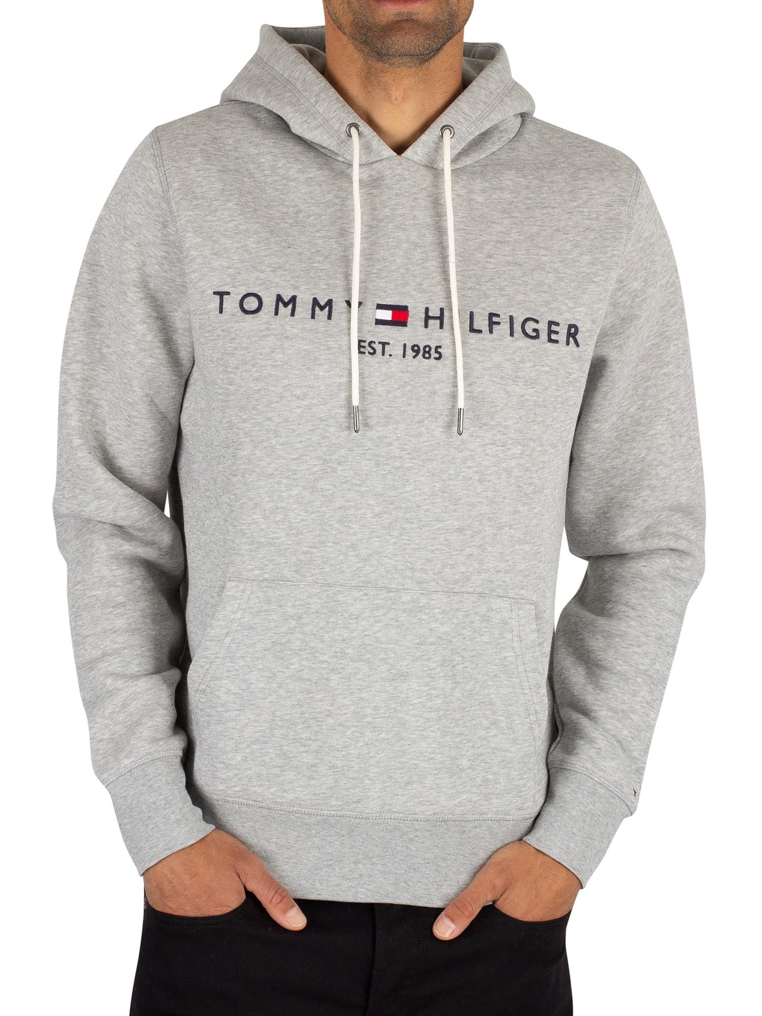 Tommy Hilfiger Cotton Tommy Logo Hoodie in Grey/Grey (Blue) for Men - Save  36% - Lyst