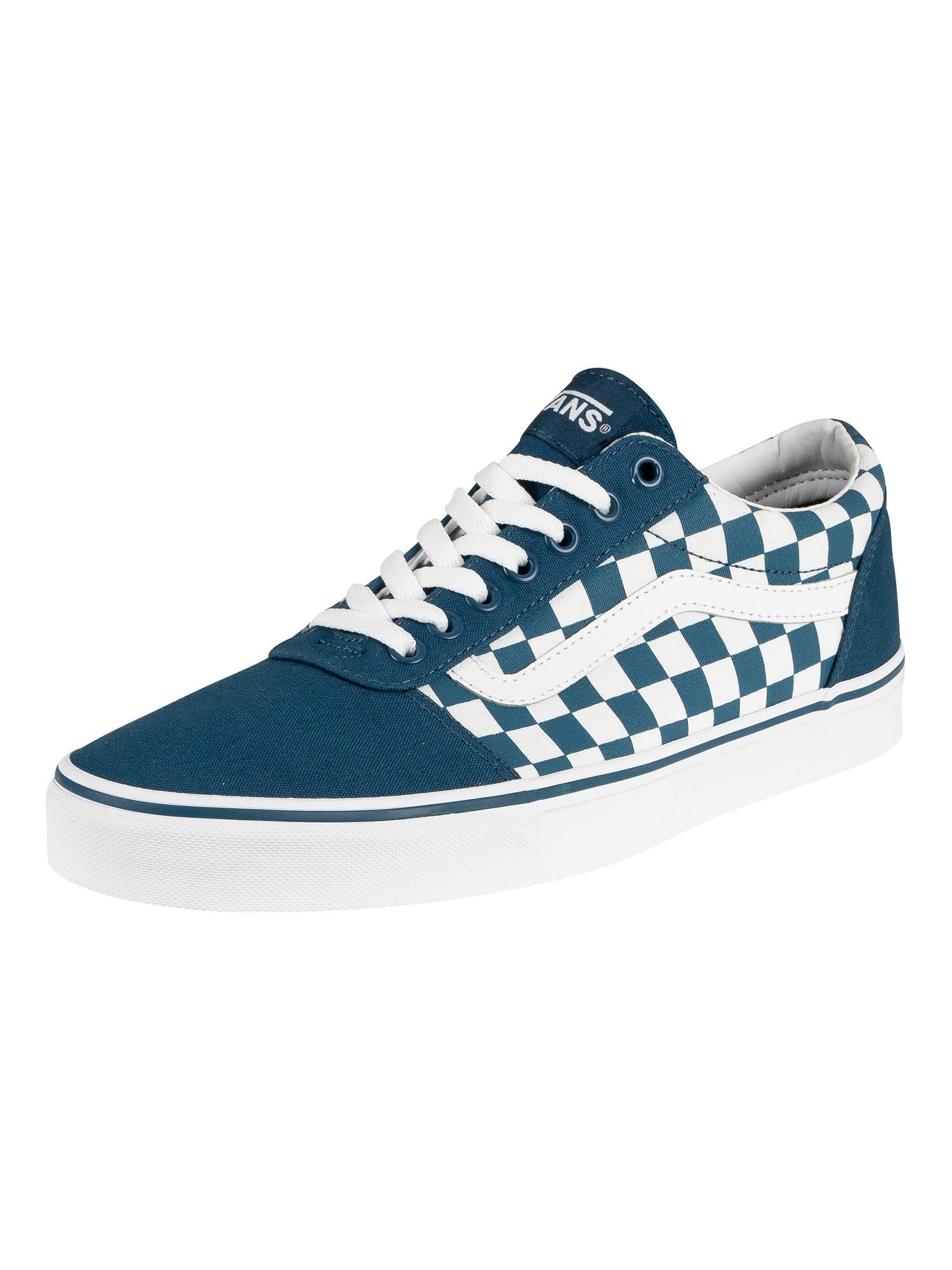 vans ward checkerboard blue