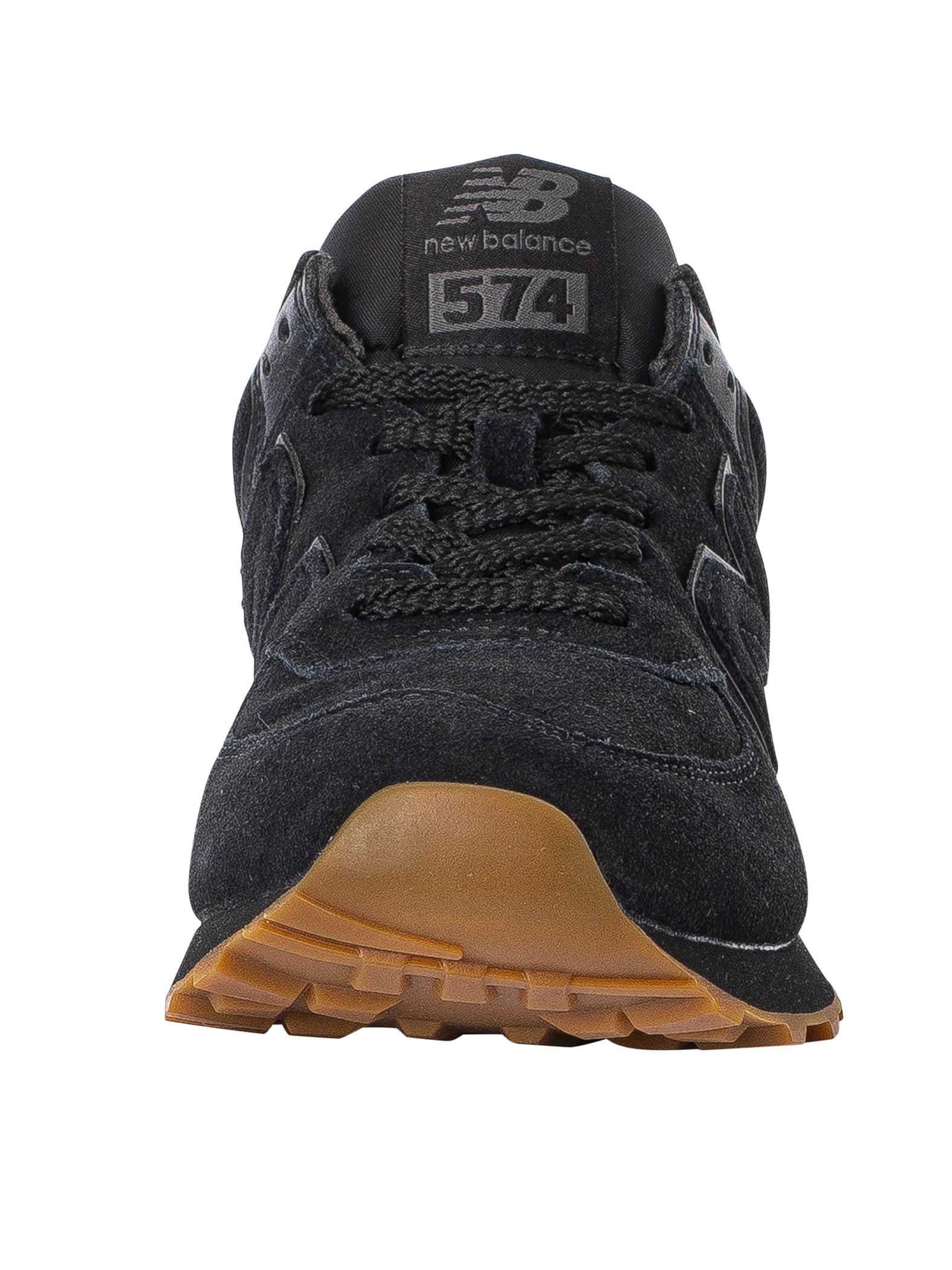 New balance 574 black suede cheap