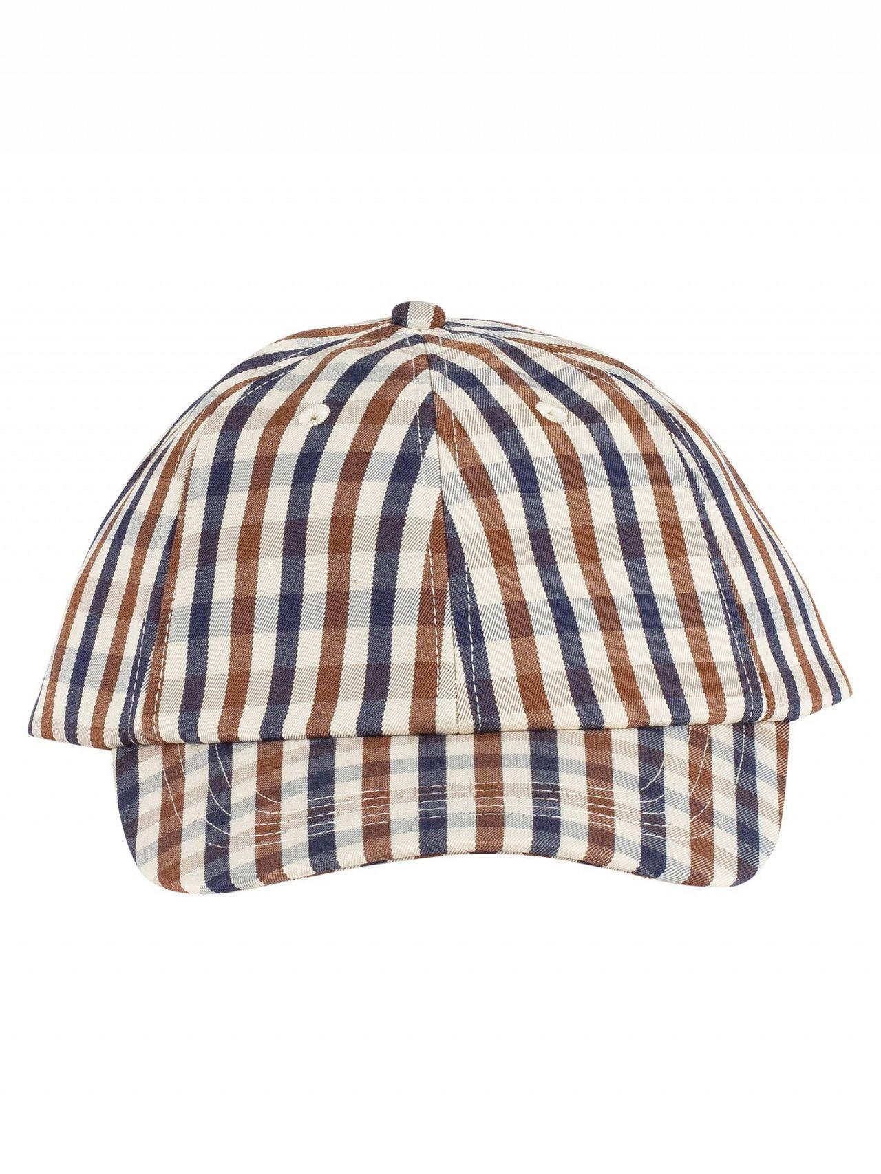 aquascutum check flat cap