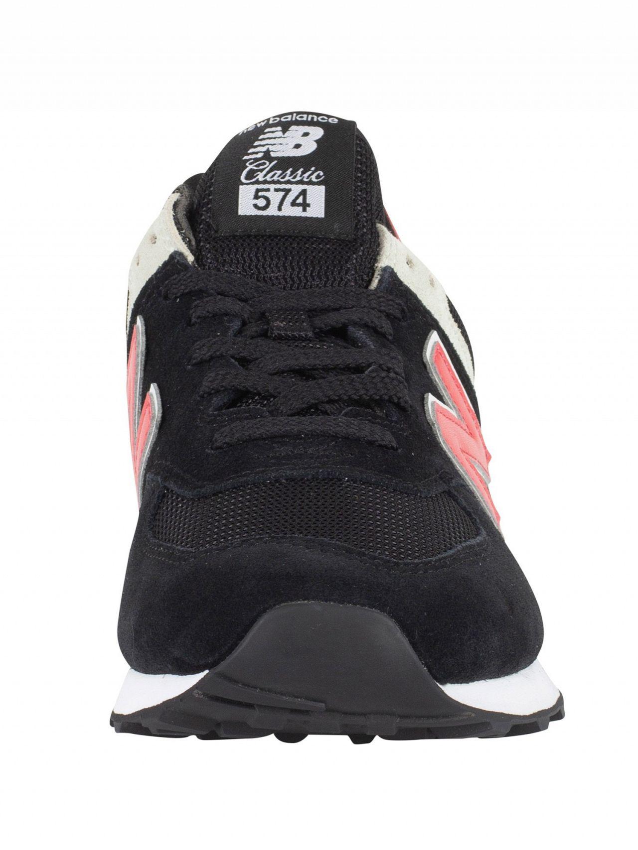 new balance 574 black with pomelo