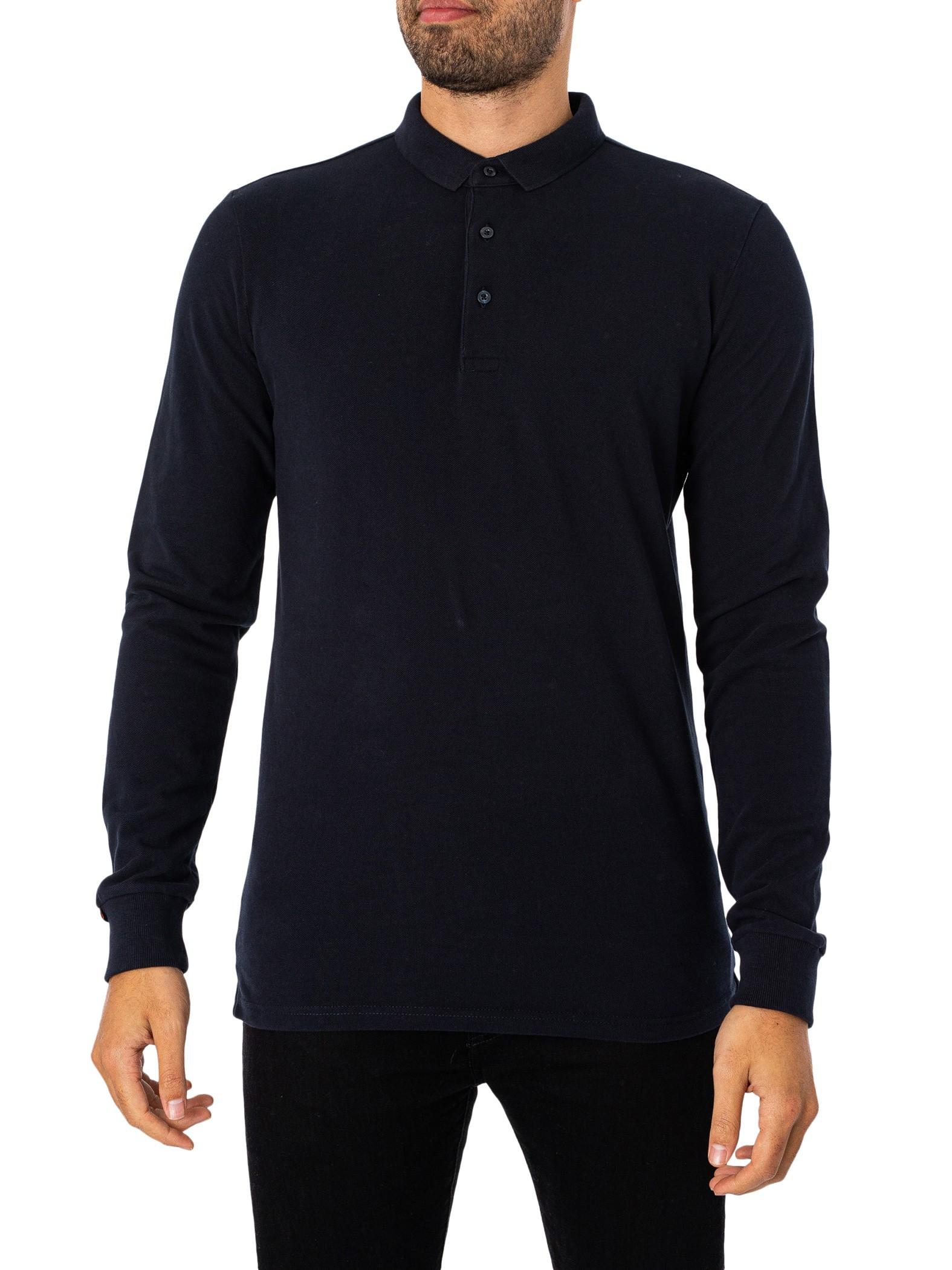 Long Polo Sleeved Men for Blue in Shirt Lyst | Superdry Pique Cotton
