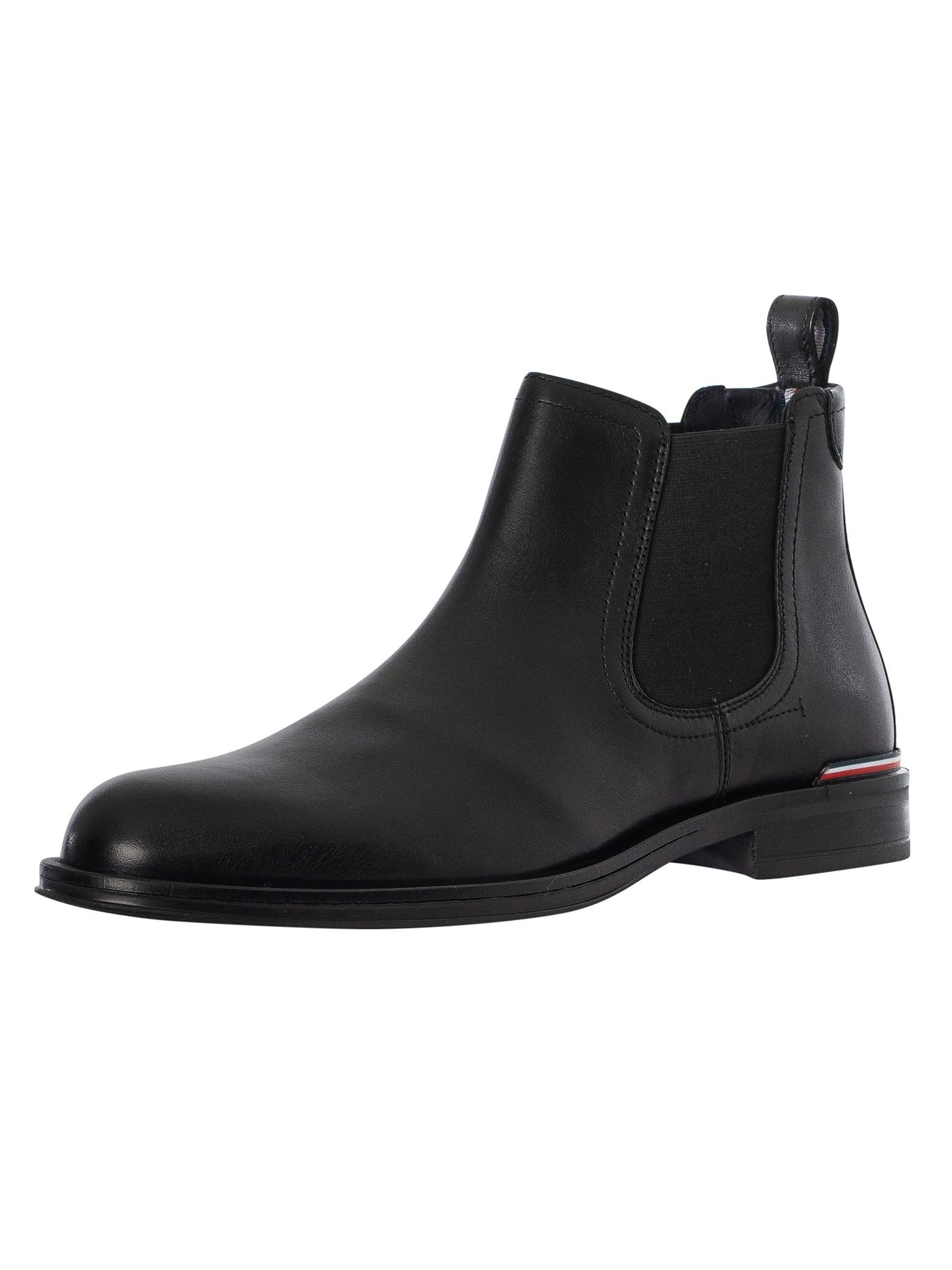 Tommy Hilfiger Core Leather Chelsea Boots in Black for Men | Lyst