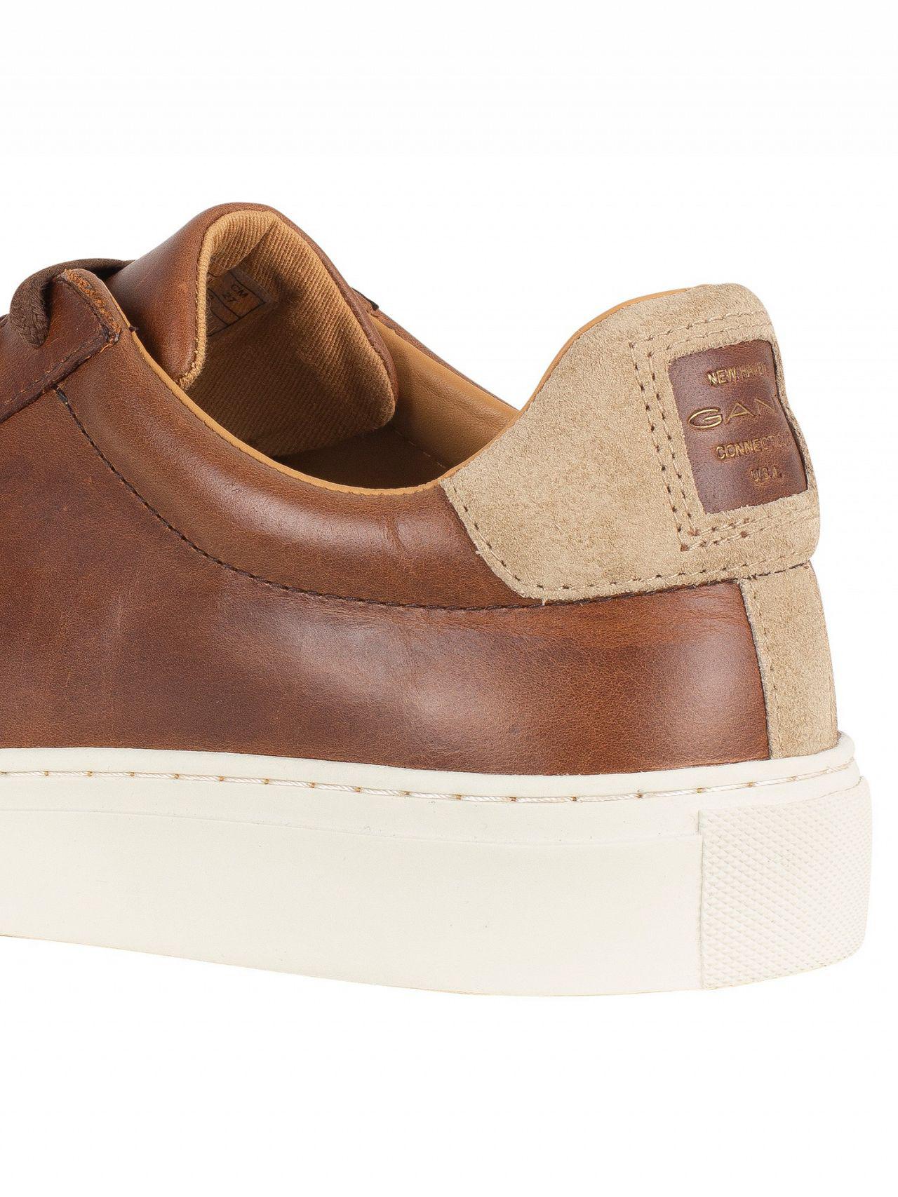 GANT Cognac Major Leather Trainers in Brown for Men - Lyst