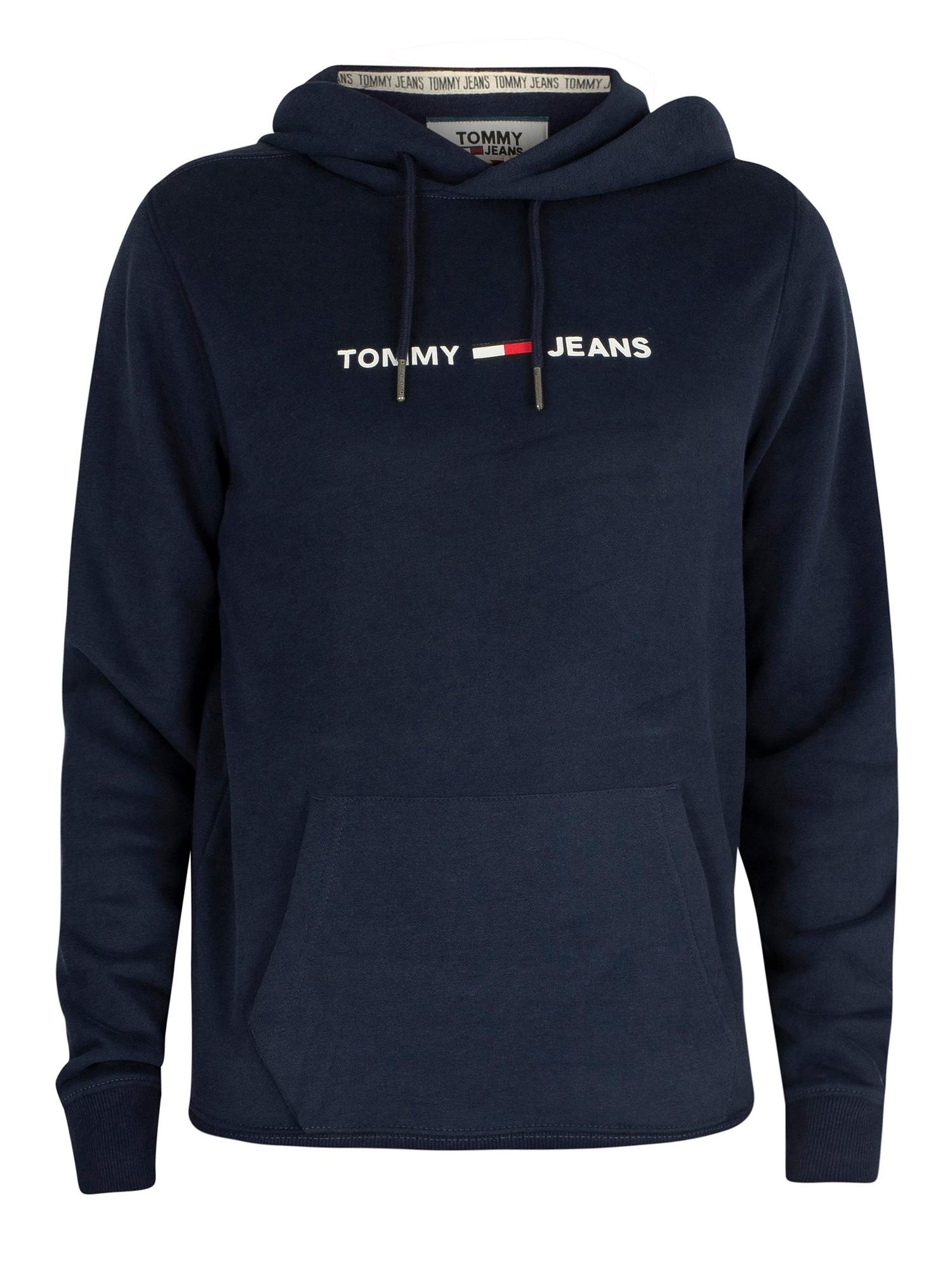 tommy hilfiger logo hoodie navy