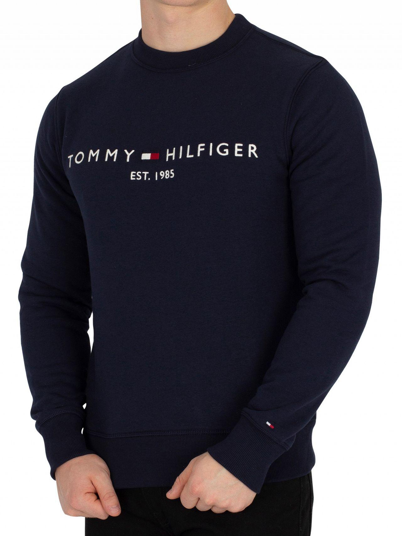 Tommy Hilfiger Logo Sweatshirt Black Top Sellers, 53% OFF | empow-her.com