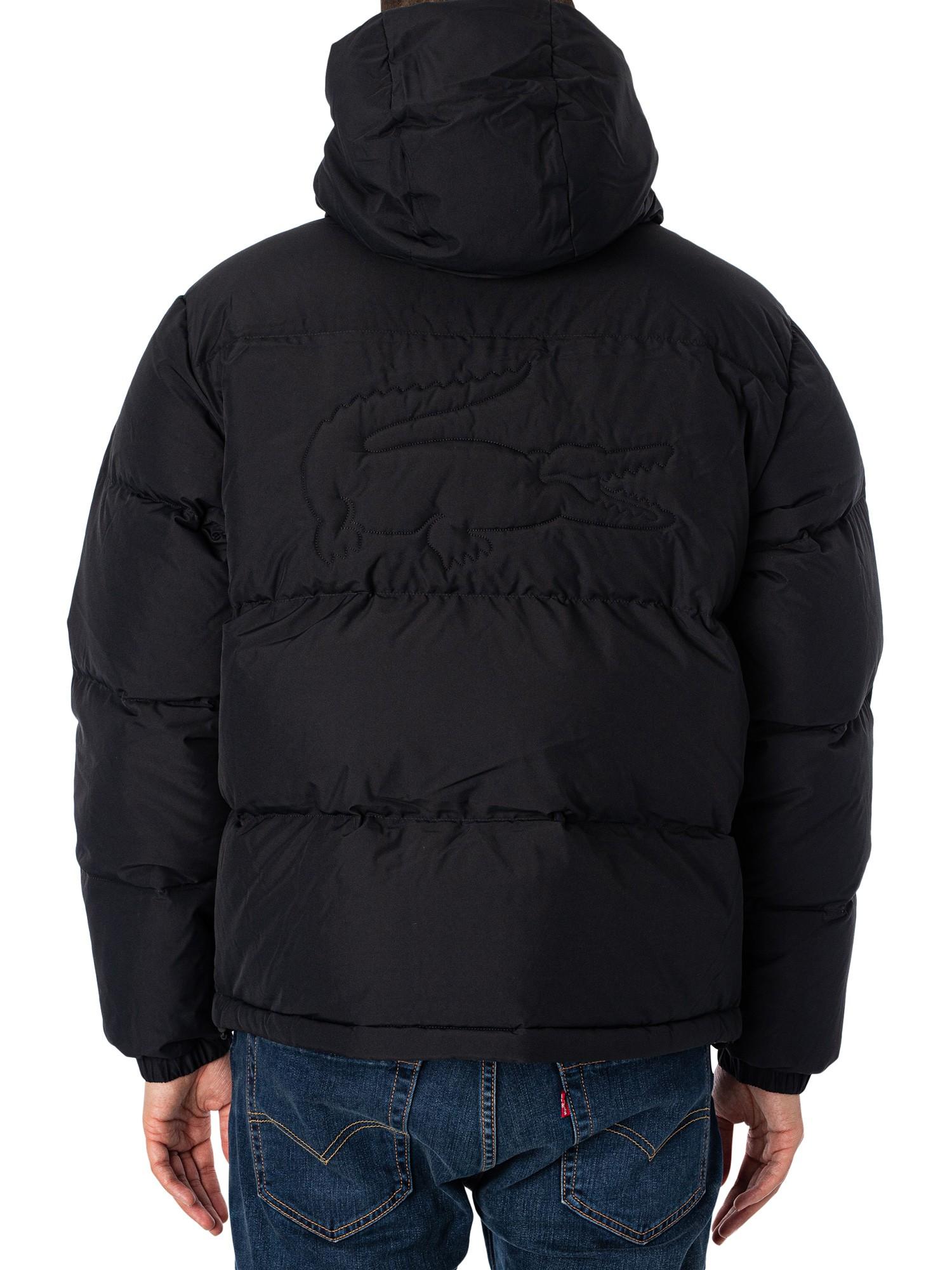 Lacoste Logo Puffer Jacket in Black for Men | Lyst