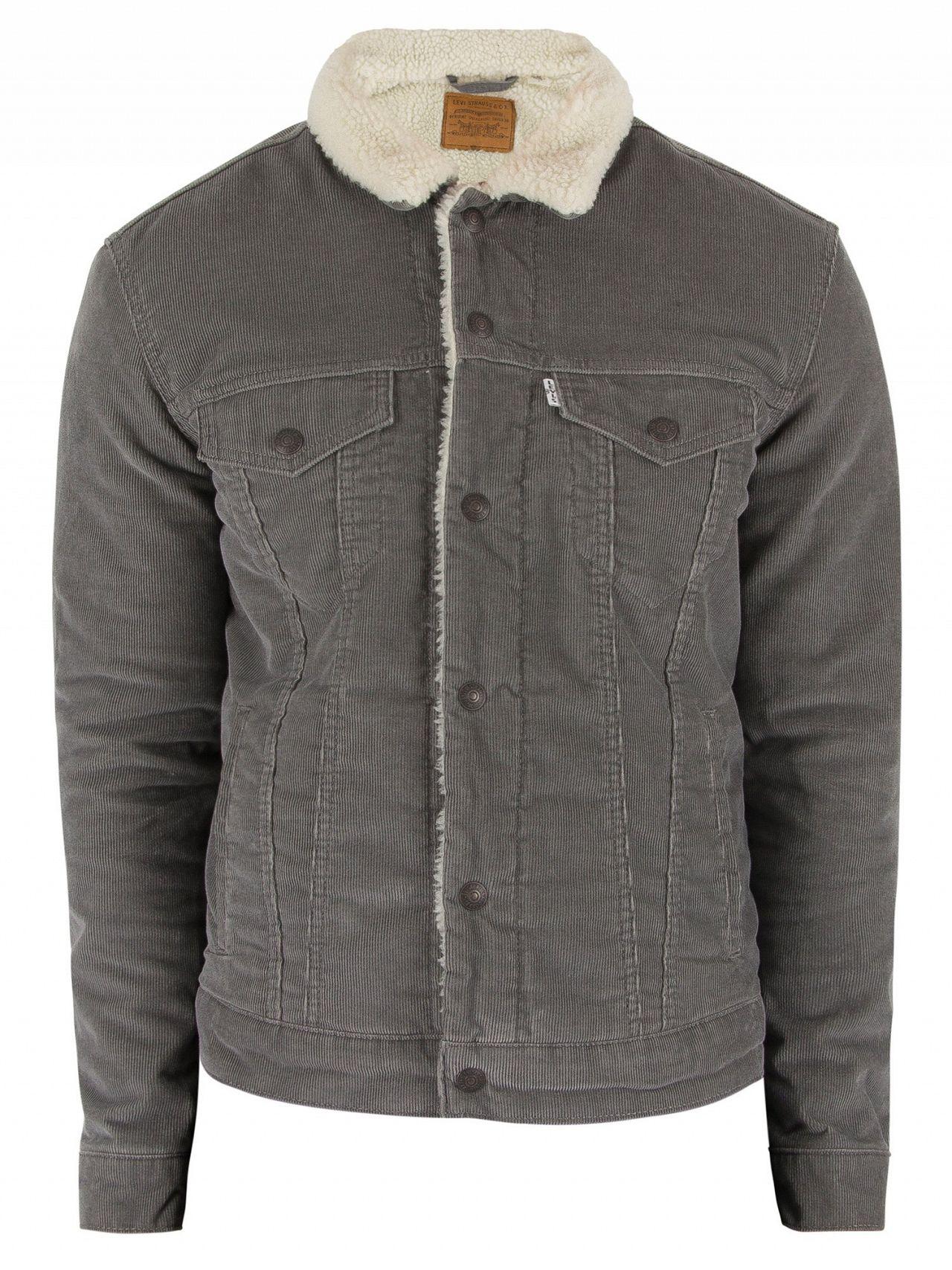 Levi's Cotton Pewter Cord Type 3 Sherpa Trucker Jacket in Grey for Men ...