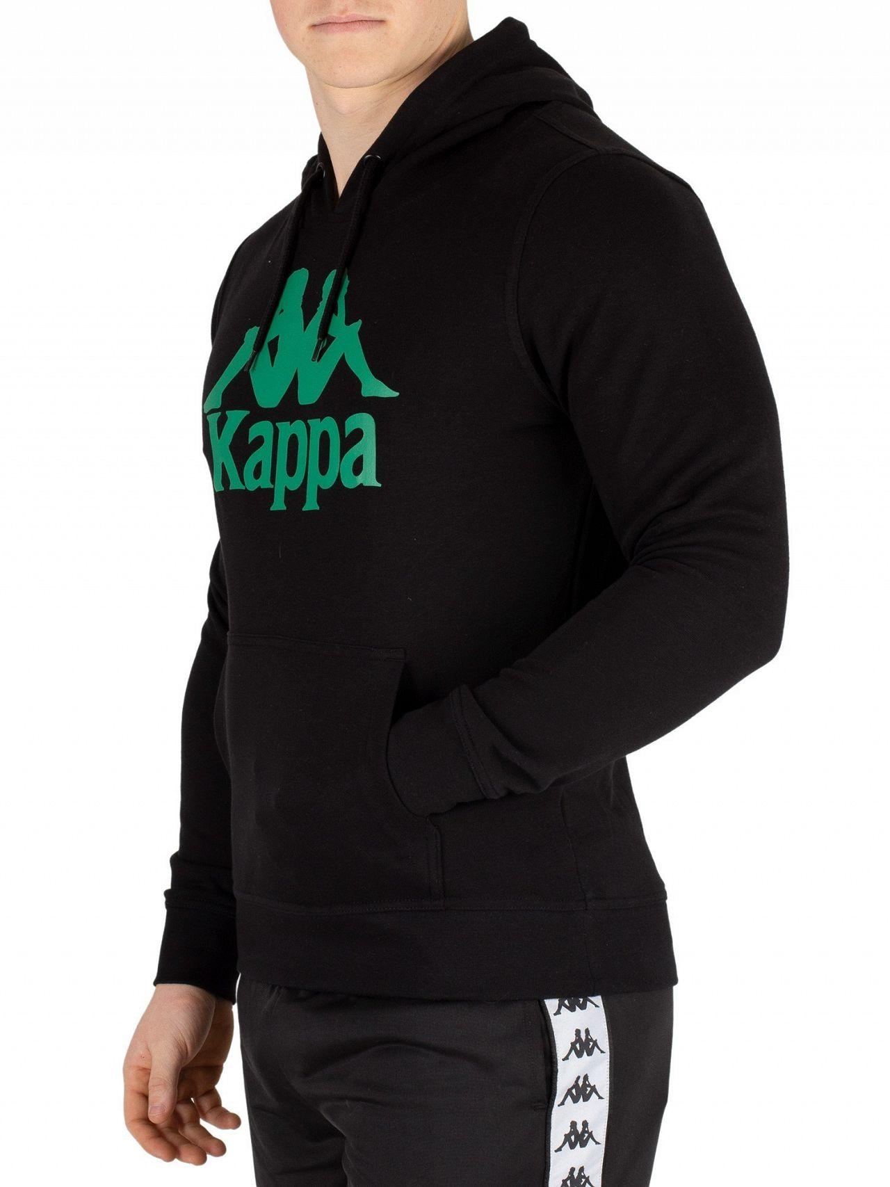 Black and green kappa hoodie Clearance