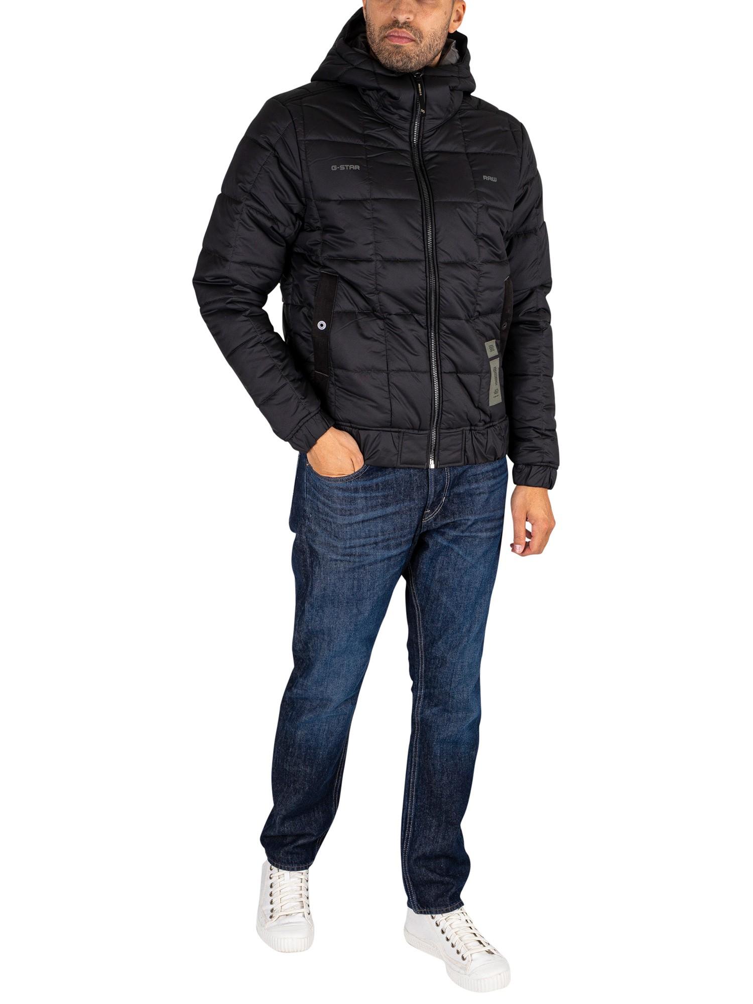 G-Star RAW Meefic Hooded Quilted Jacket in Black for Men | Lyst