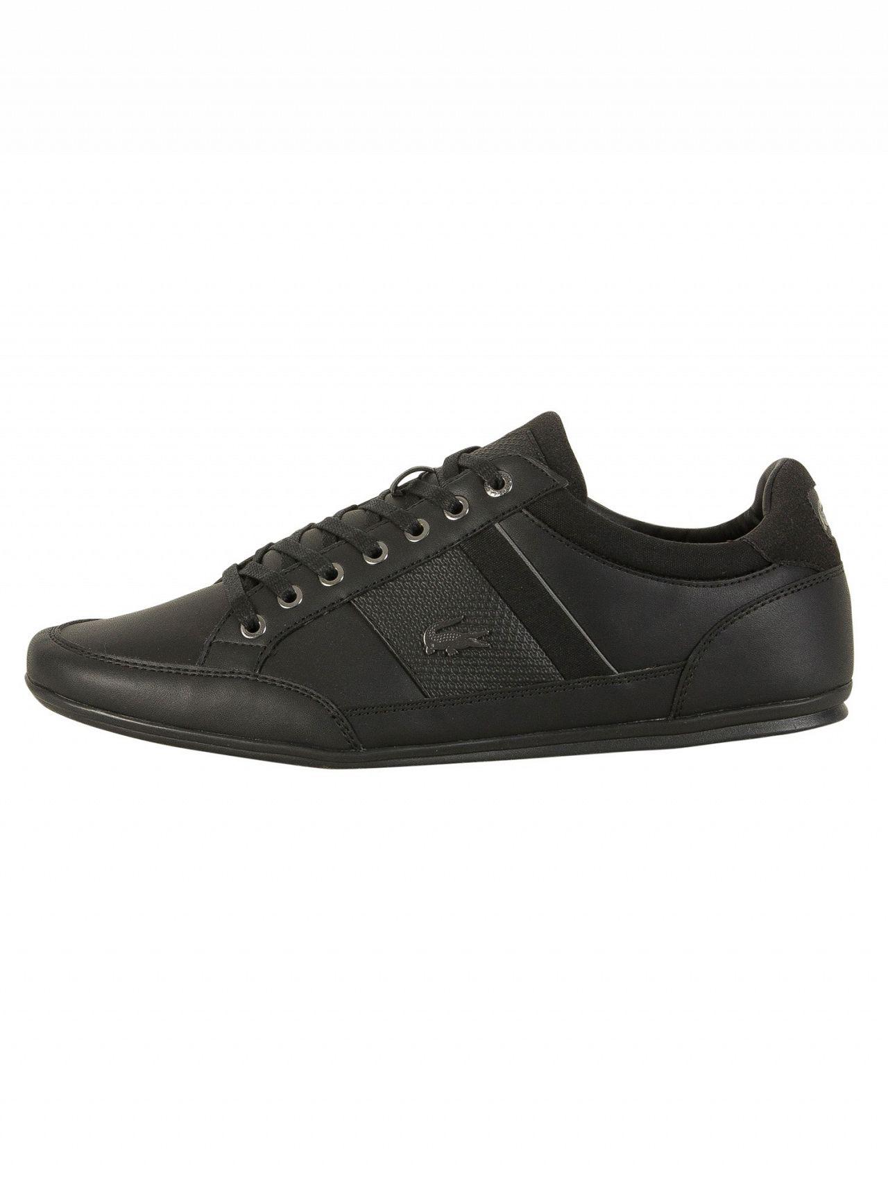 Lacoste Black/dark Grey Chaymon 118 1 Cam Leather Trainers for Men | Lyst