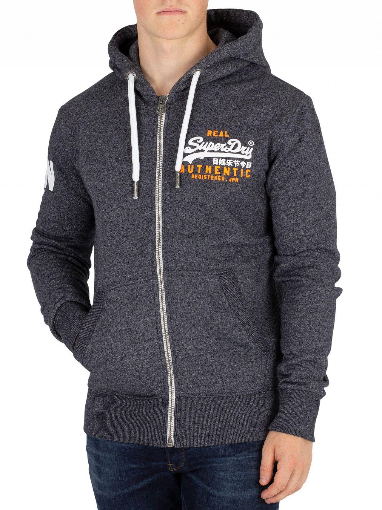 vintage authentic duo zip hoodie