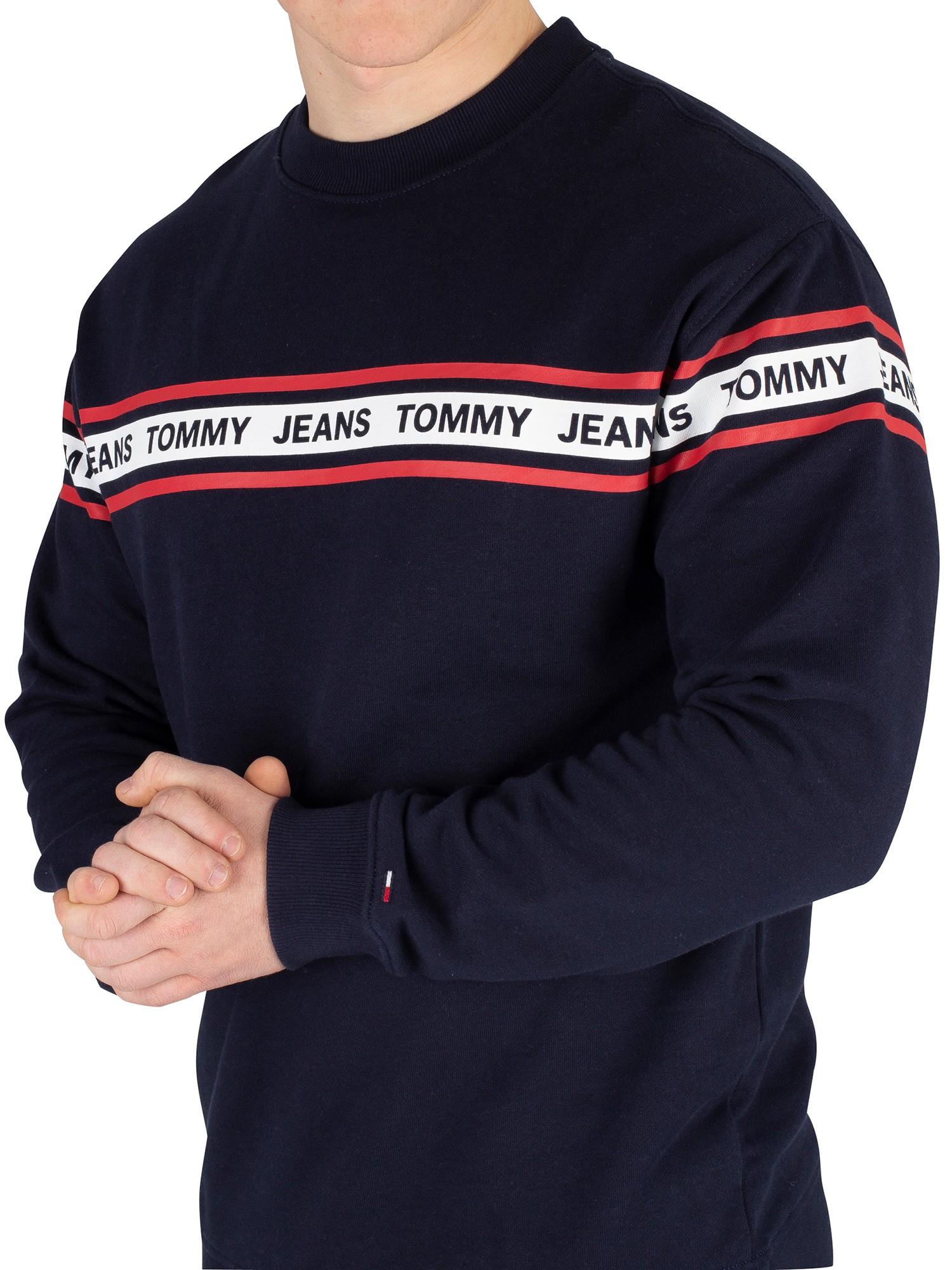 tommy hilfiger tape sweatshirt navy